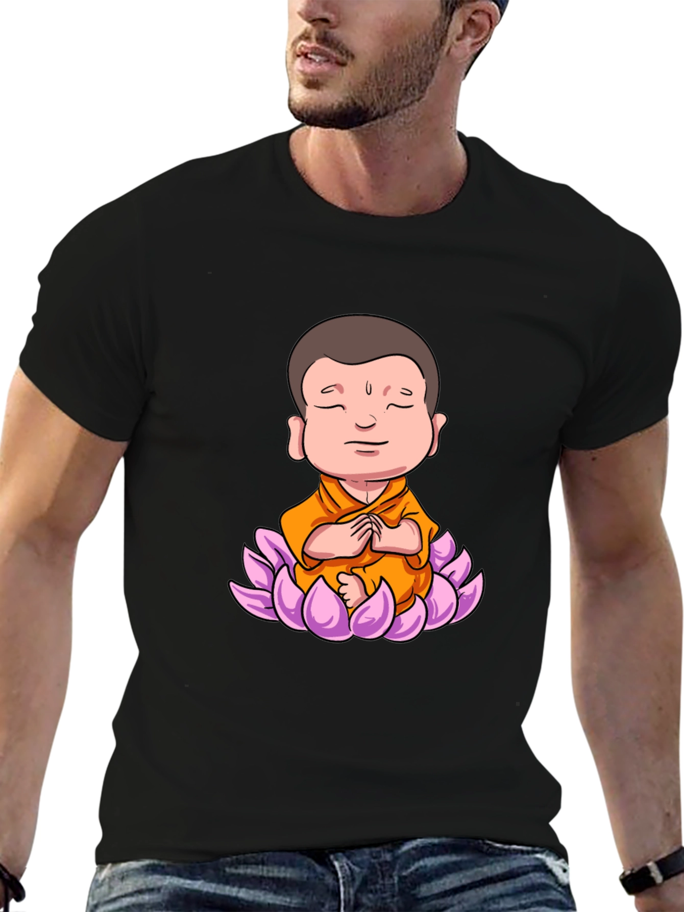 Lotus Buddha Graphic Tee - Peaceful Meditating Design