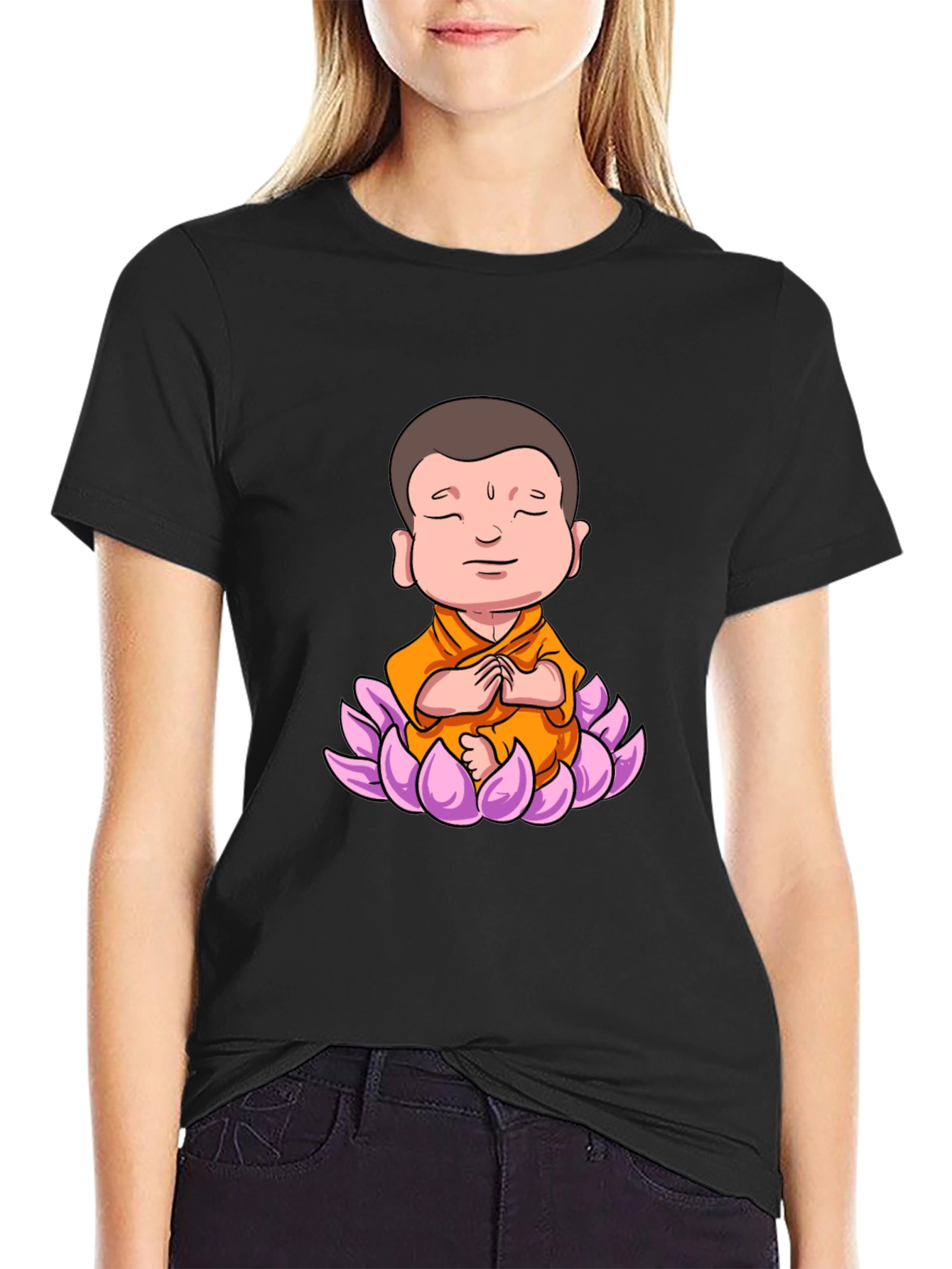 Lotus Buddha Graphic Tee - Peaceful Meditating Design
