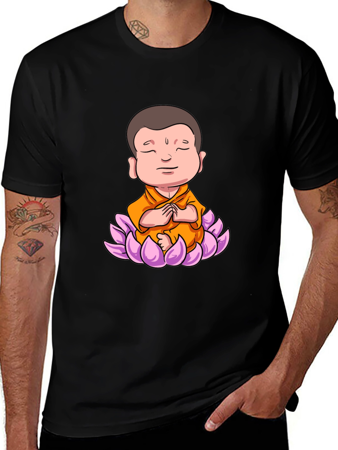 Lotus Buddha Graphic Tee - Peaceful Meditating Design
