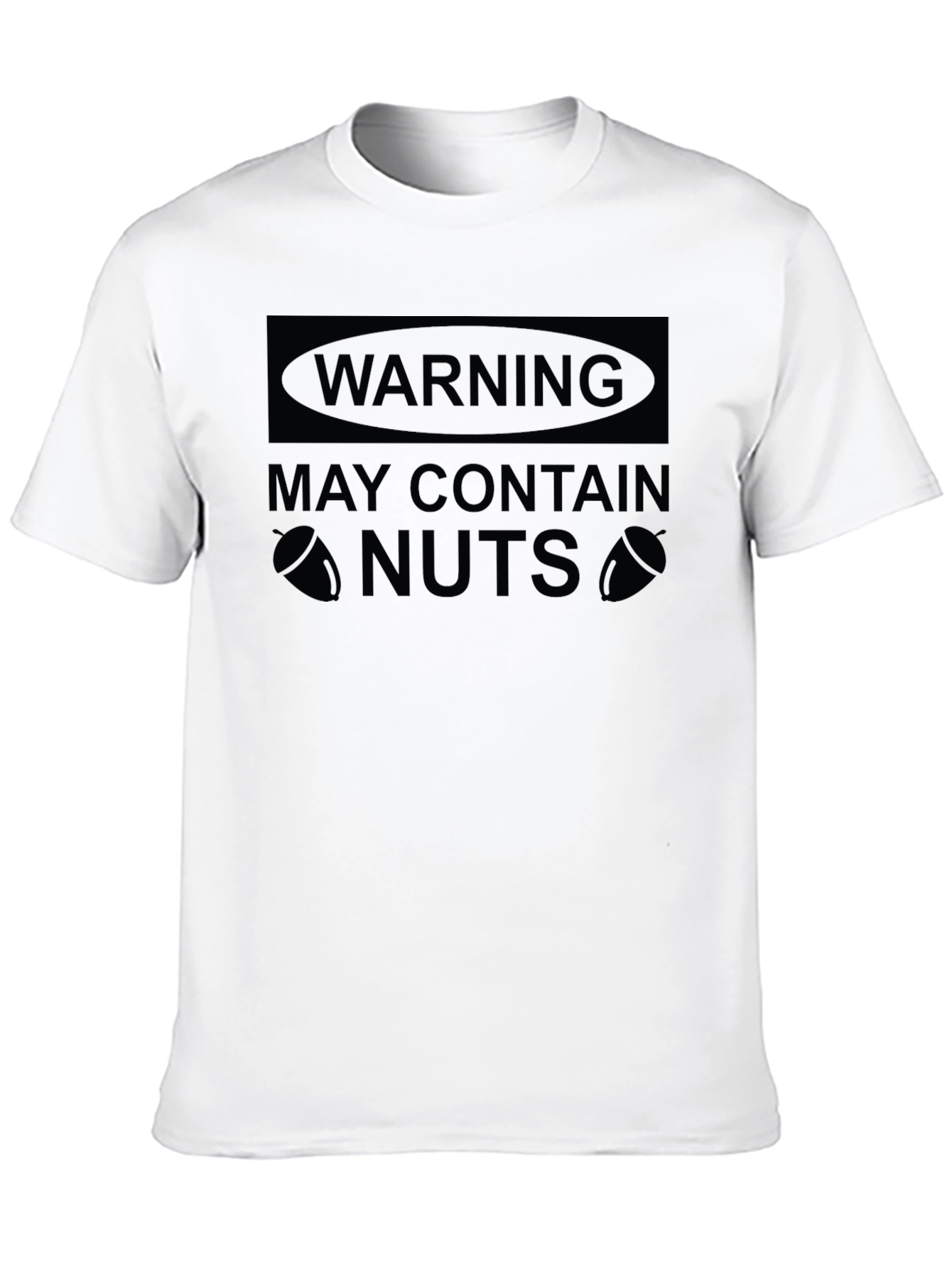 Warning May Contain Nuts Black Graphic T-Shirt