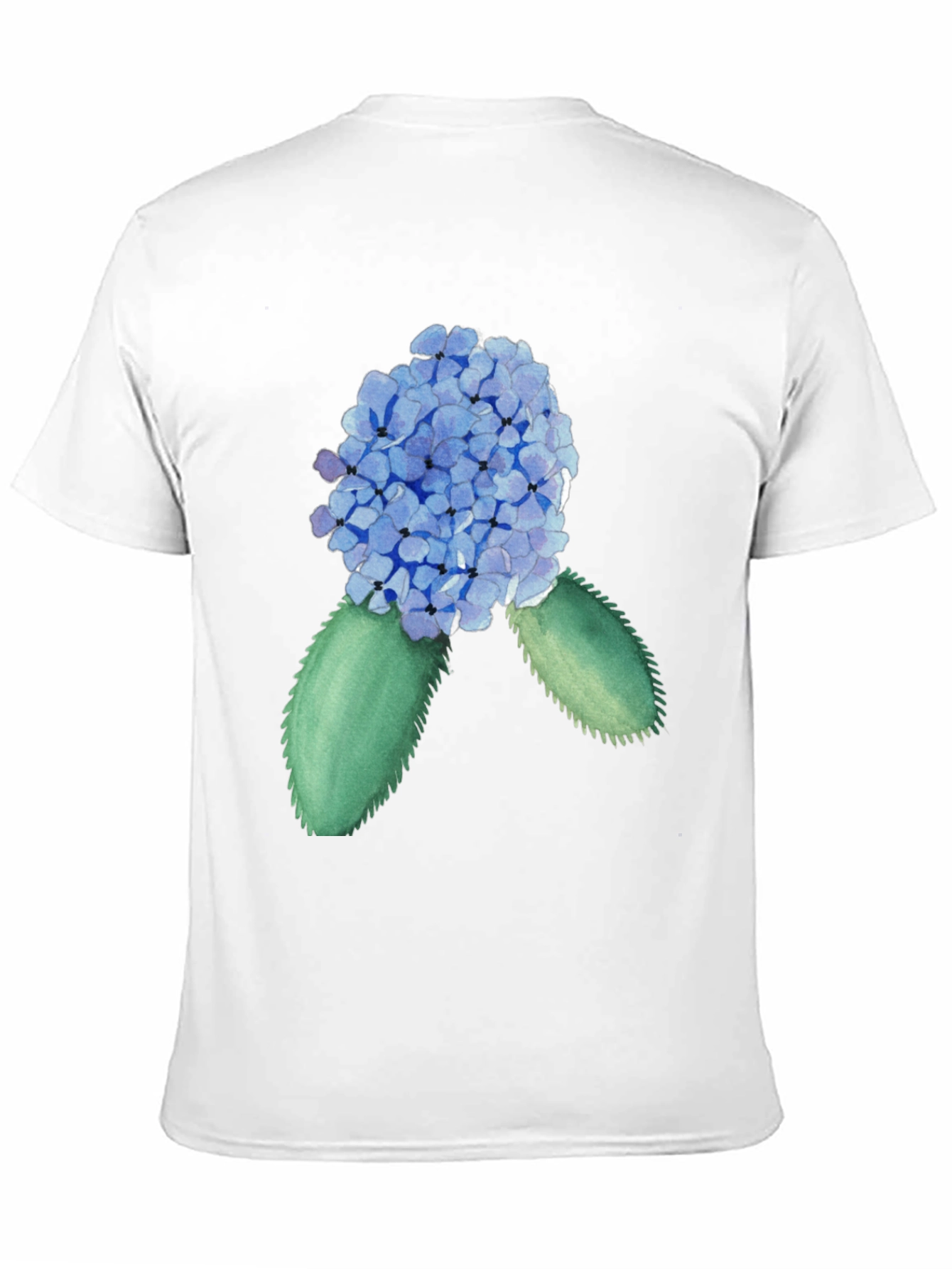 Hydrangea Watercolor Black T-Shirt