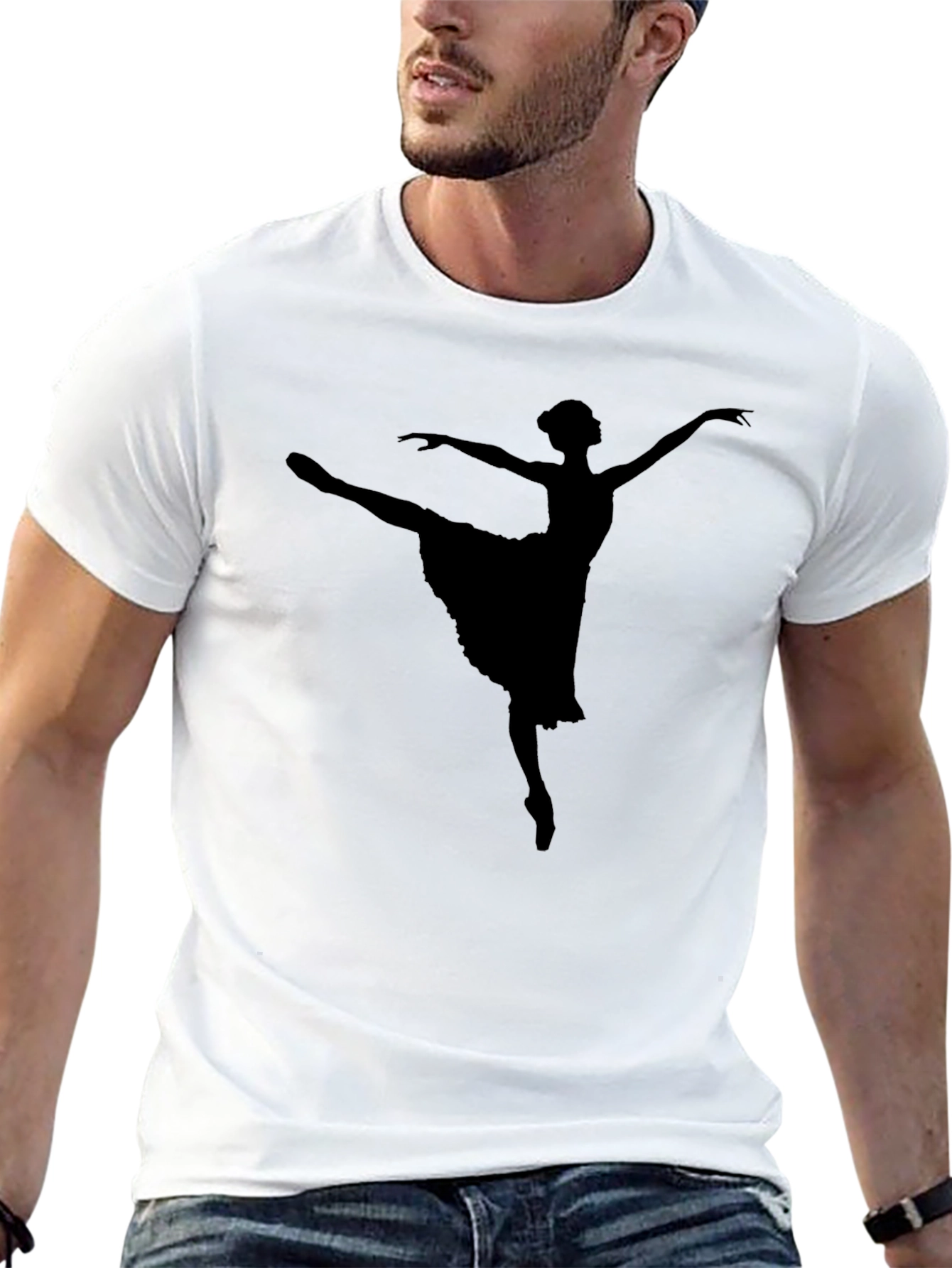 Black Ballet Dancer Silhouette T-Shirt
