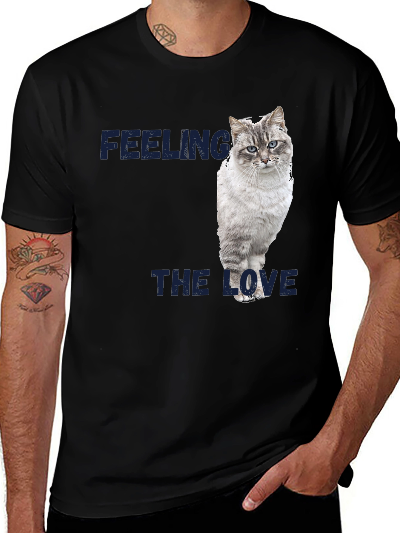 Feeling the Love Cat Graphic T-Shirt