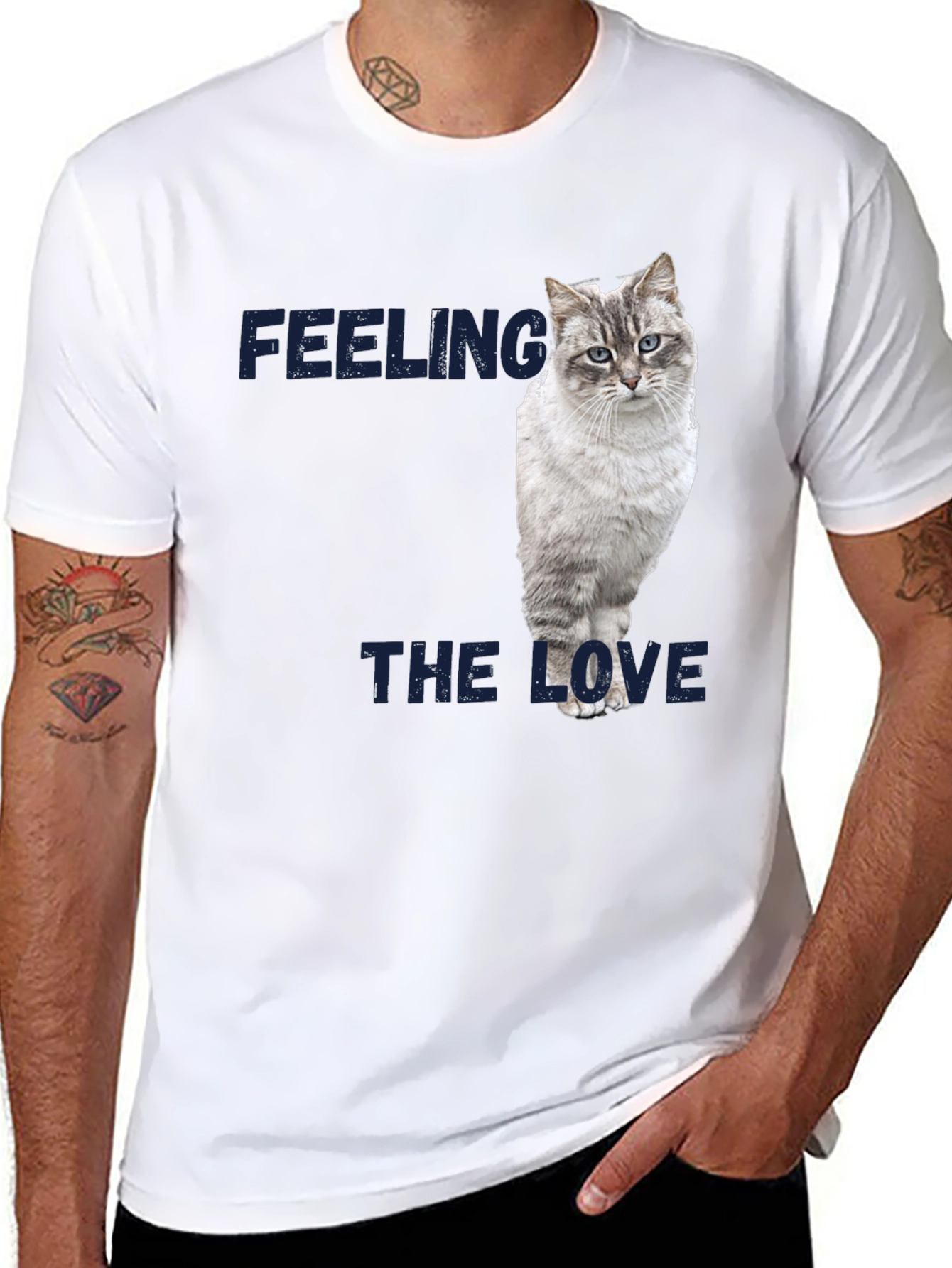 Feeling the Love Cat Graphic T-Shirt