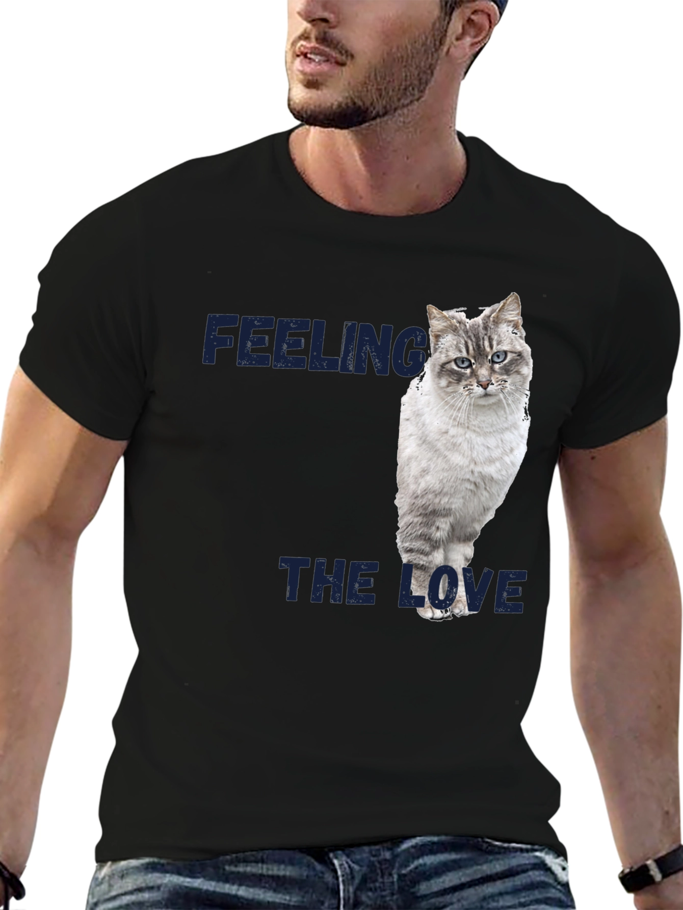 Feeling the Love Cat Graphic T-Shirt