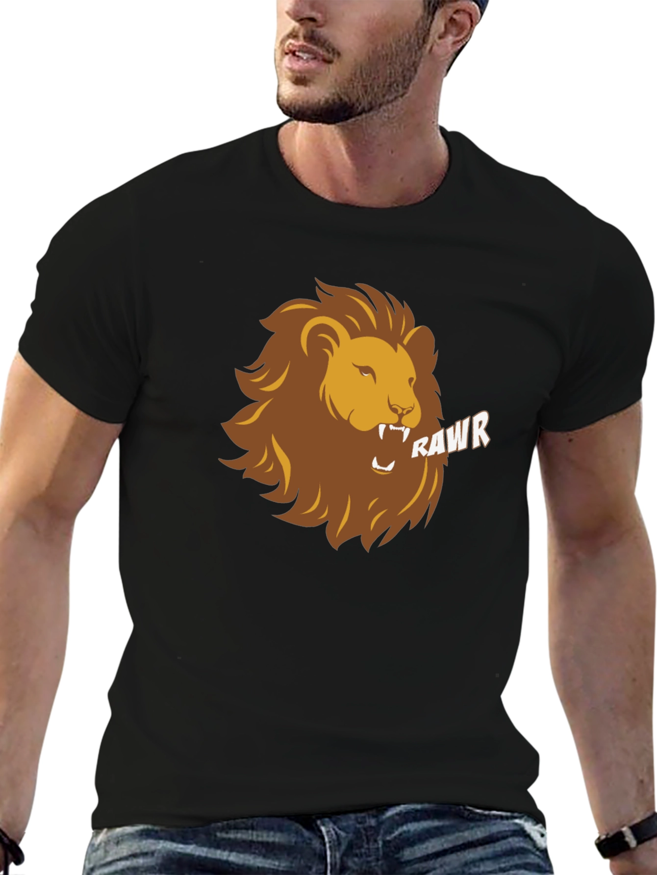 Roaring Lion Graphic Tee - Black Casual T-Shirt