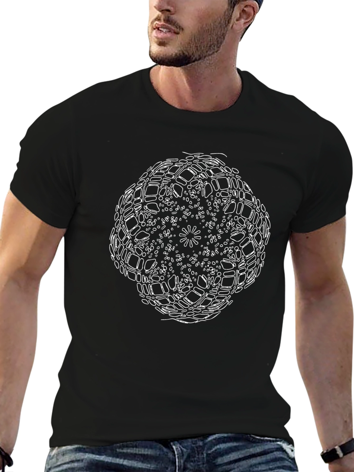 Abstract Print Black T-Shirt