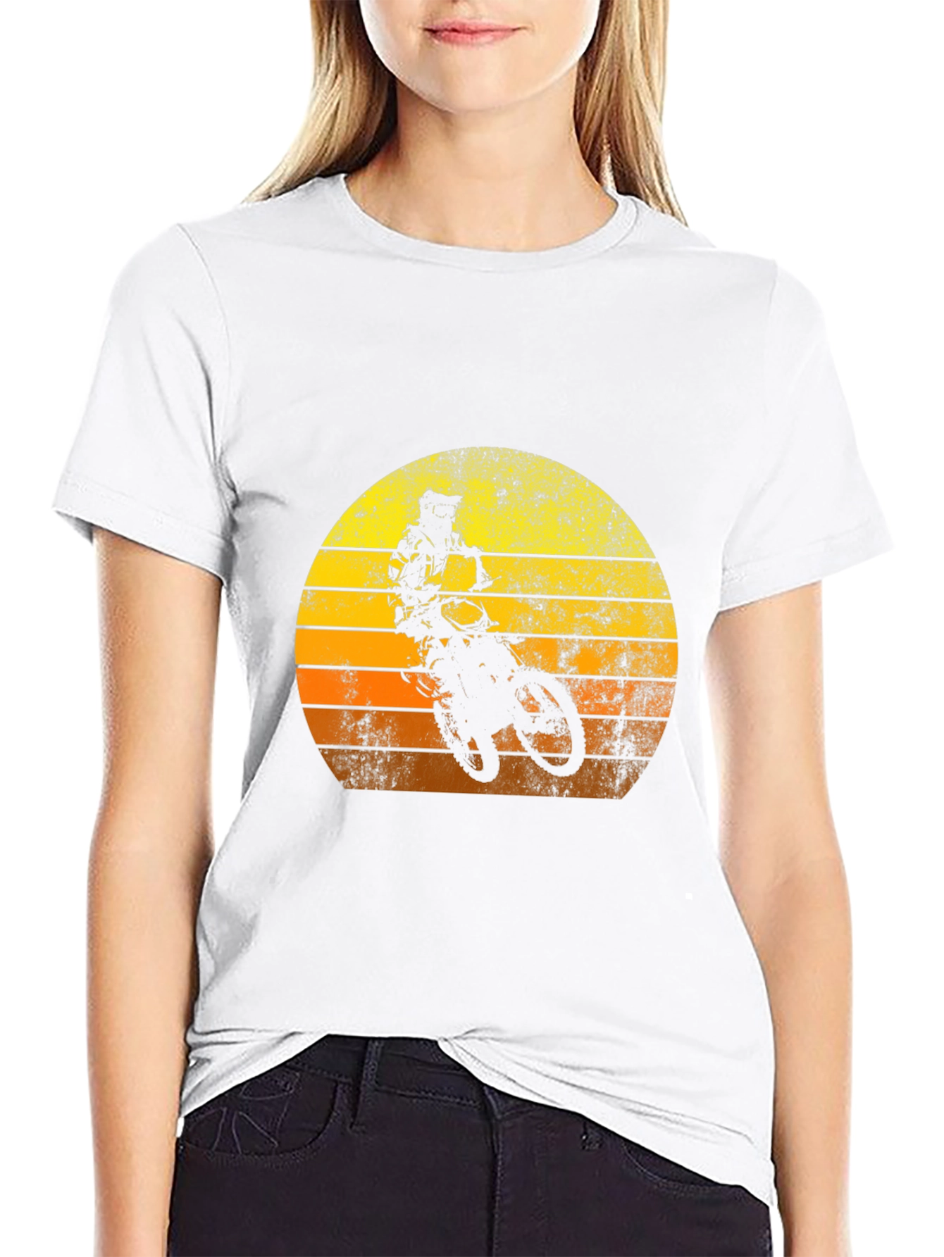 Retro Motocross Sunset T-Shirt - Black
