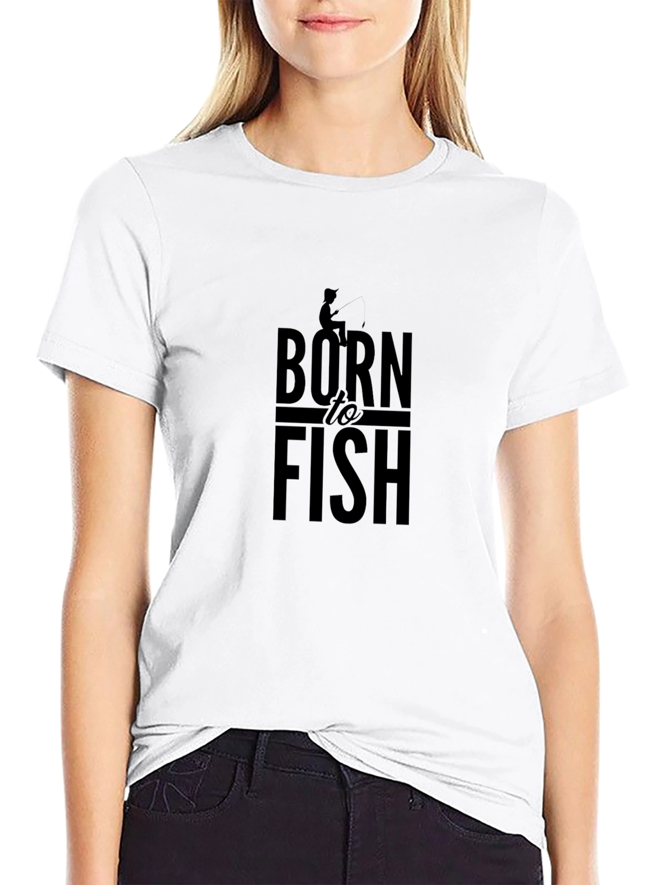Born to Fish Graphic T-Shirt - Black