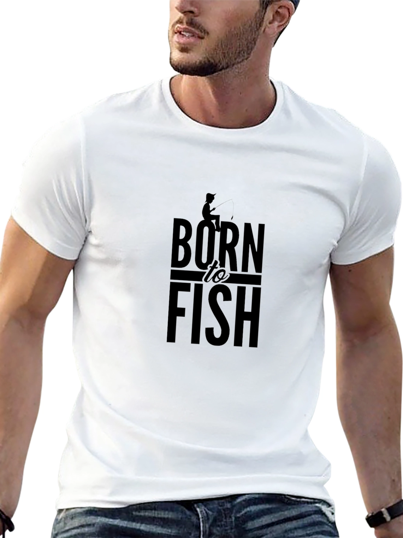 Born to Fish Graphic T-Shirt - Black