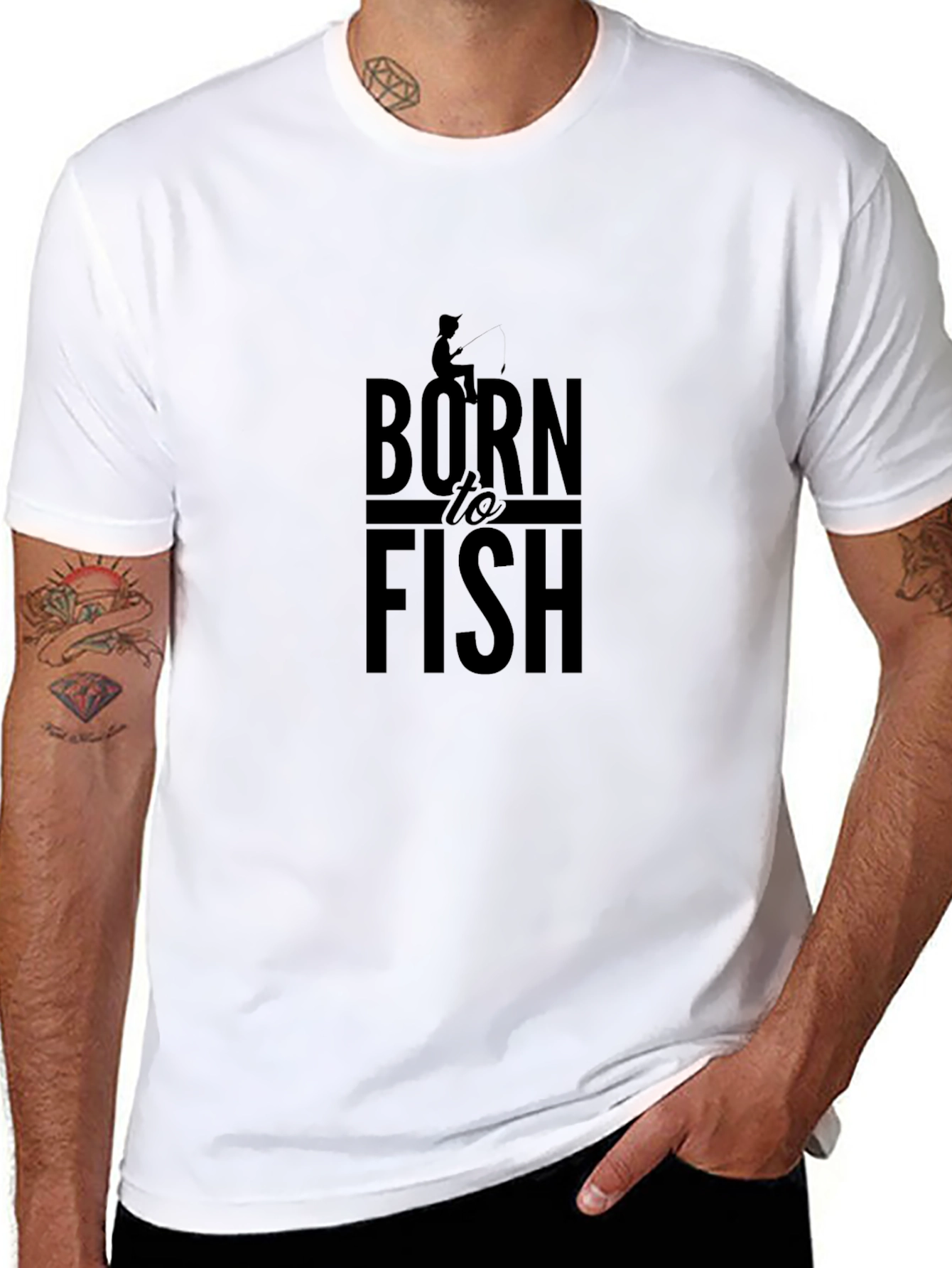 Born to Fish Graphic T-Shirt - Black
