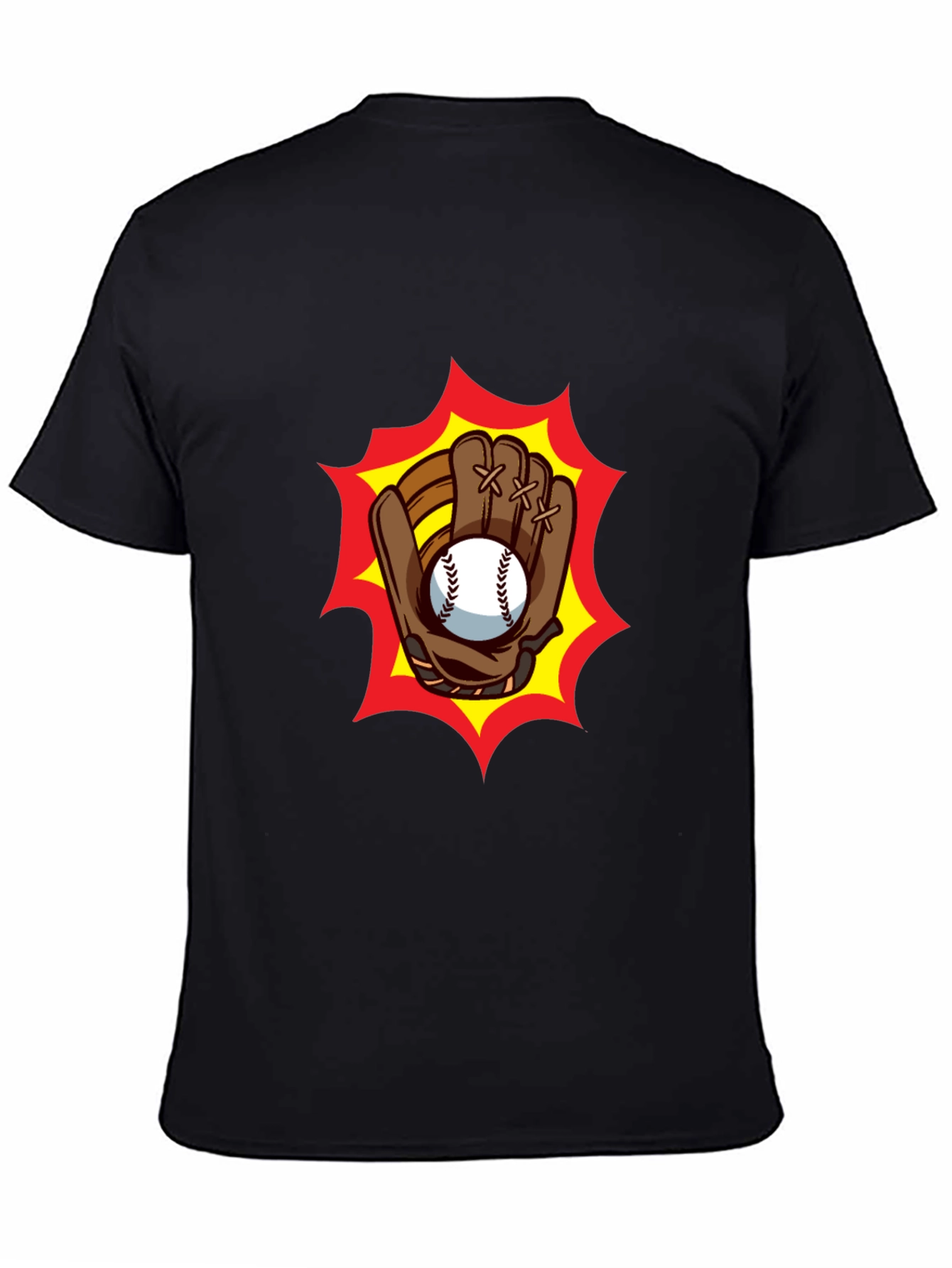 Baseball Glove Graphic Tee - Classic Black