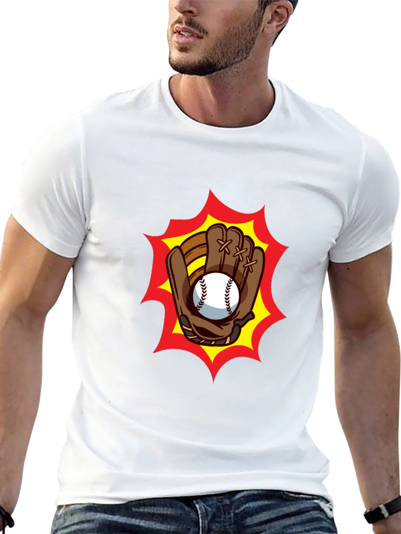 Baseball Glove Graphic Tee - Classic Black