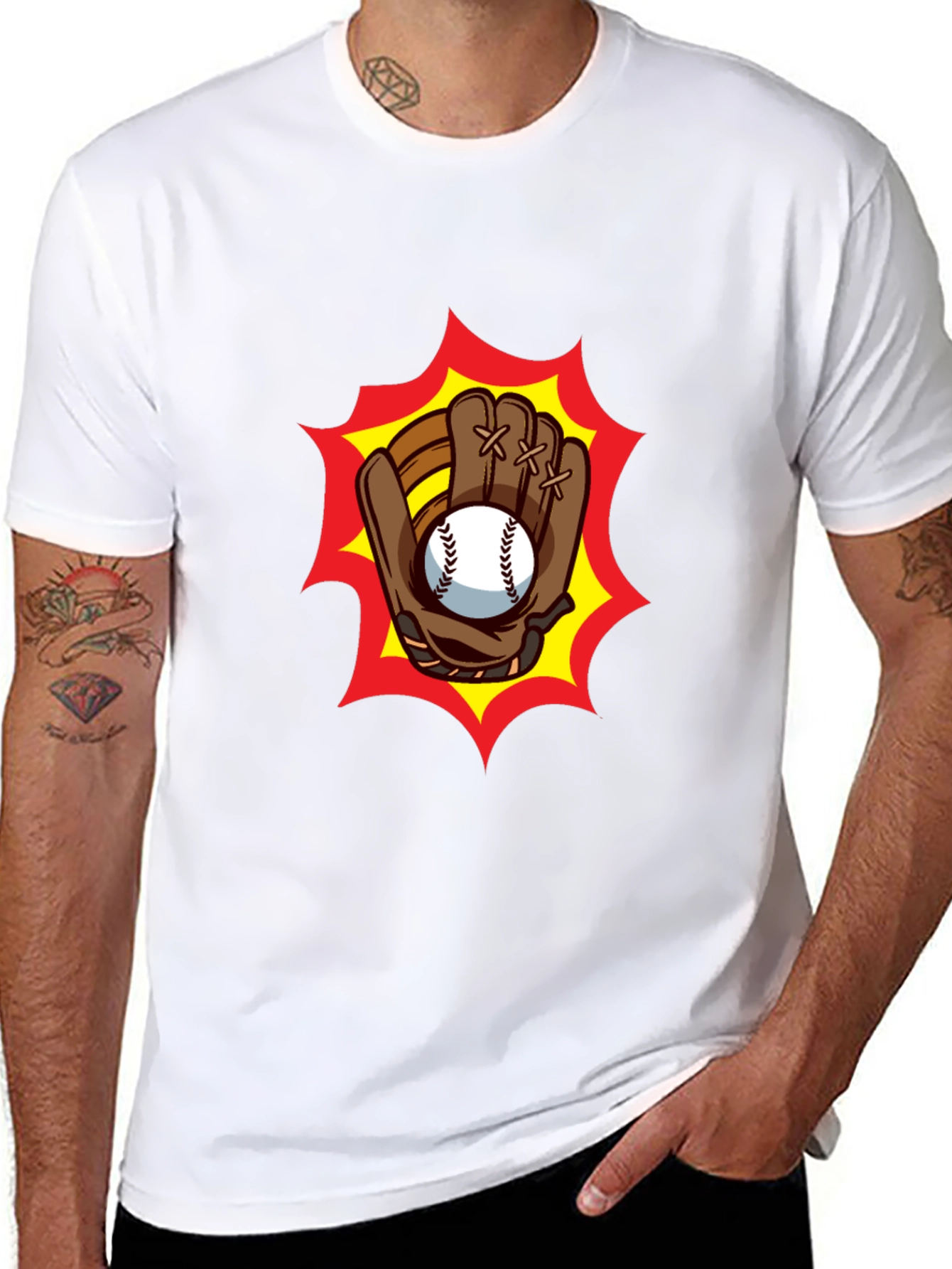 Baseball Glove Graphic Tee - Classic Black