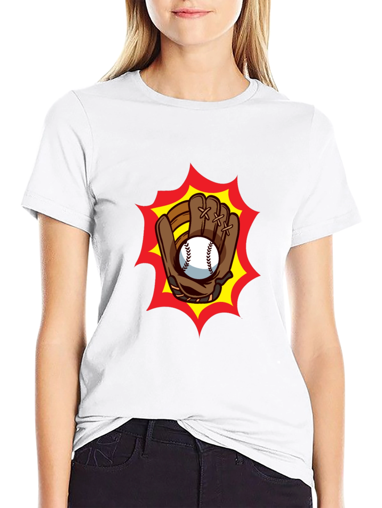 Baseball Glove Graphic Tee - Classic Black