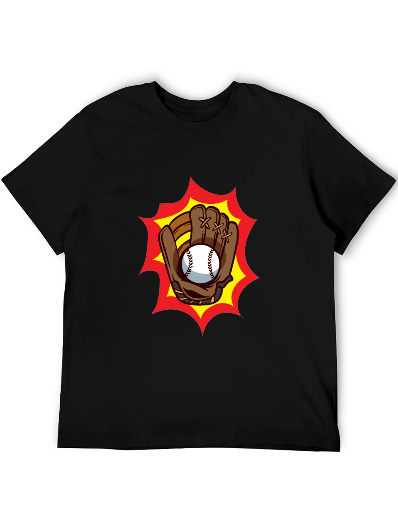 Baseball Glove Graphic Tee - Classic Black