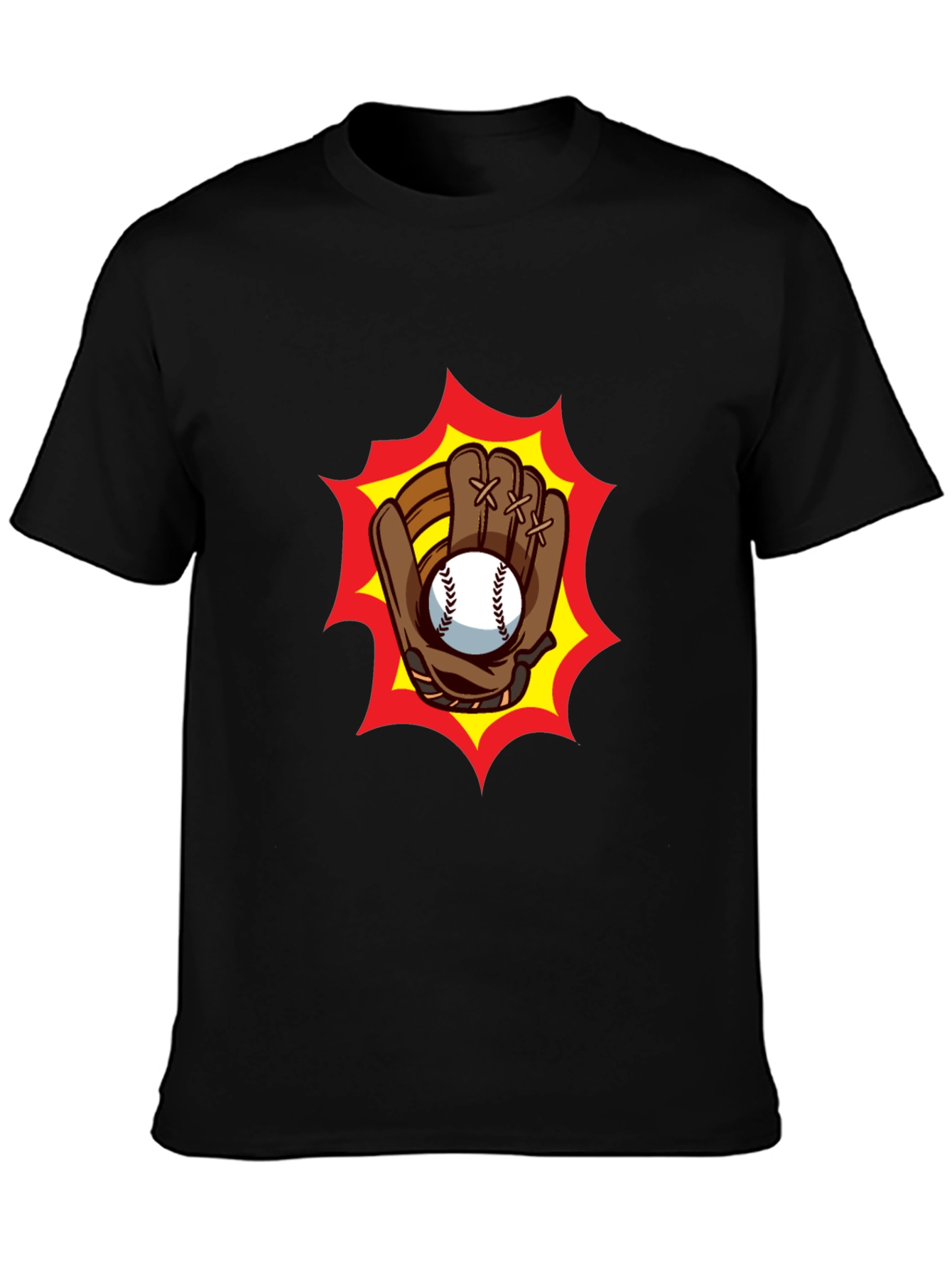 Baseball Glove Graphic Tee - Classic Black