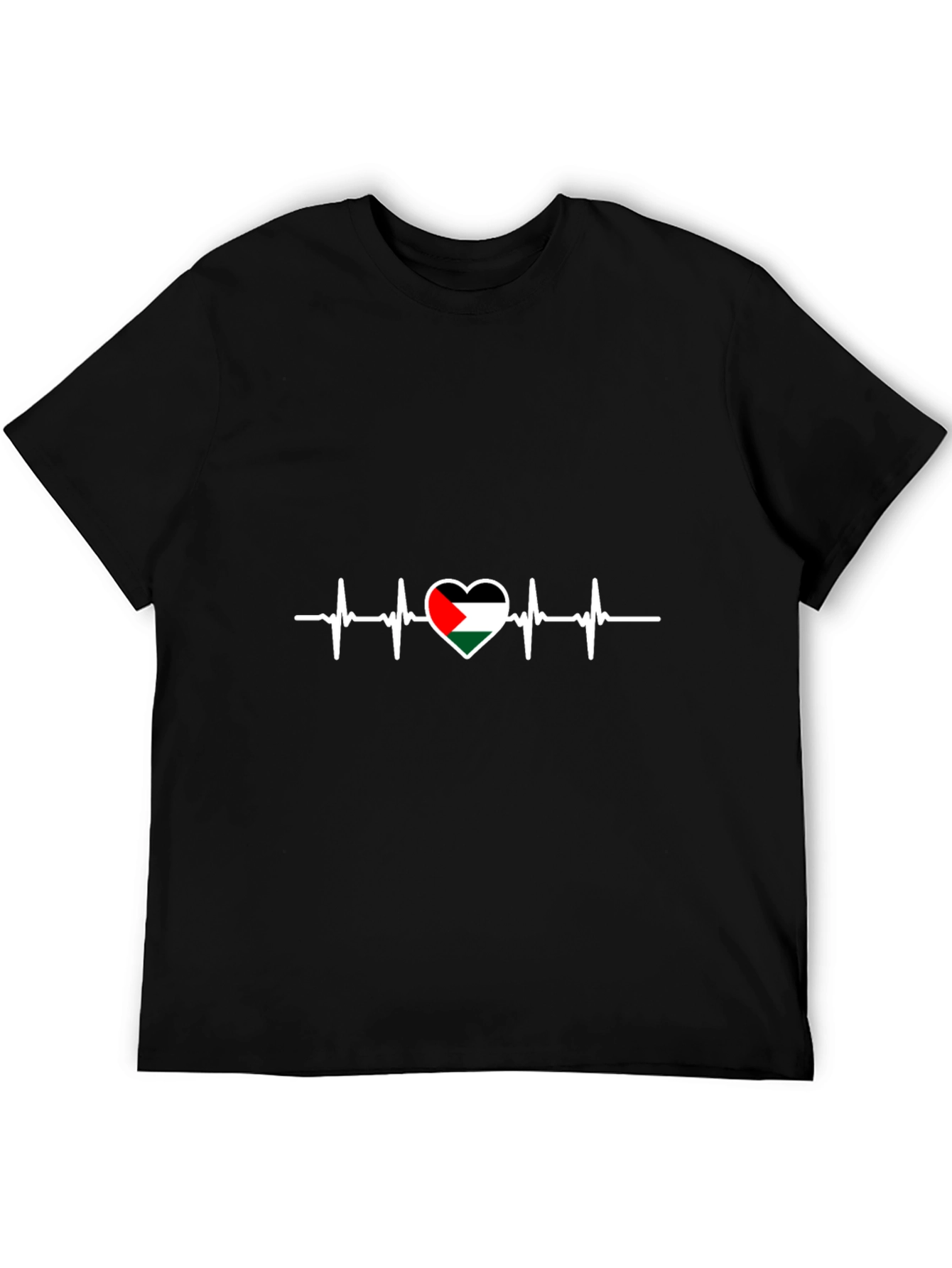 Palestine Heartbeat T-Shirt - Black