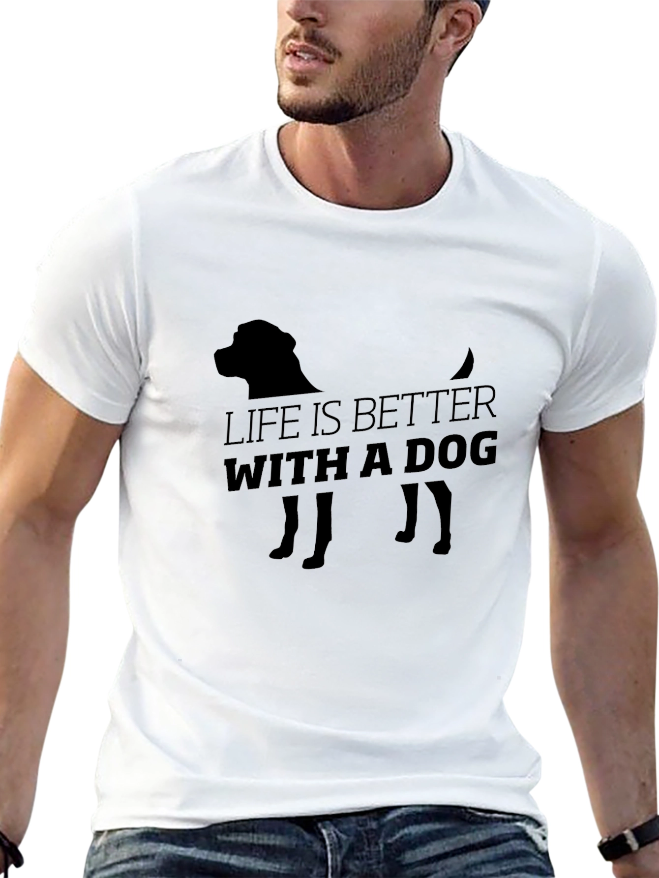 Life is Better with a Dog Black T-Shirt