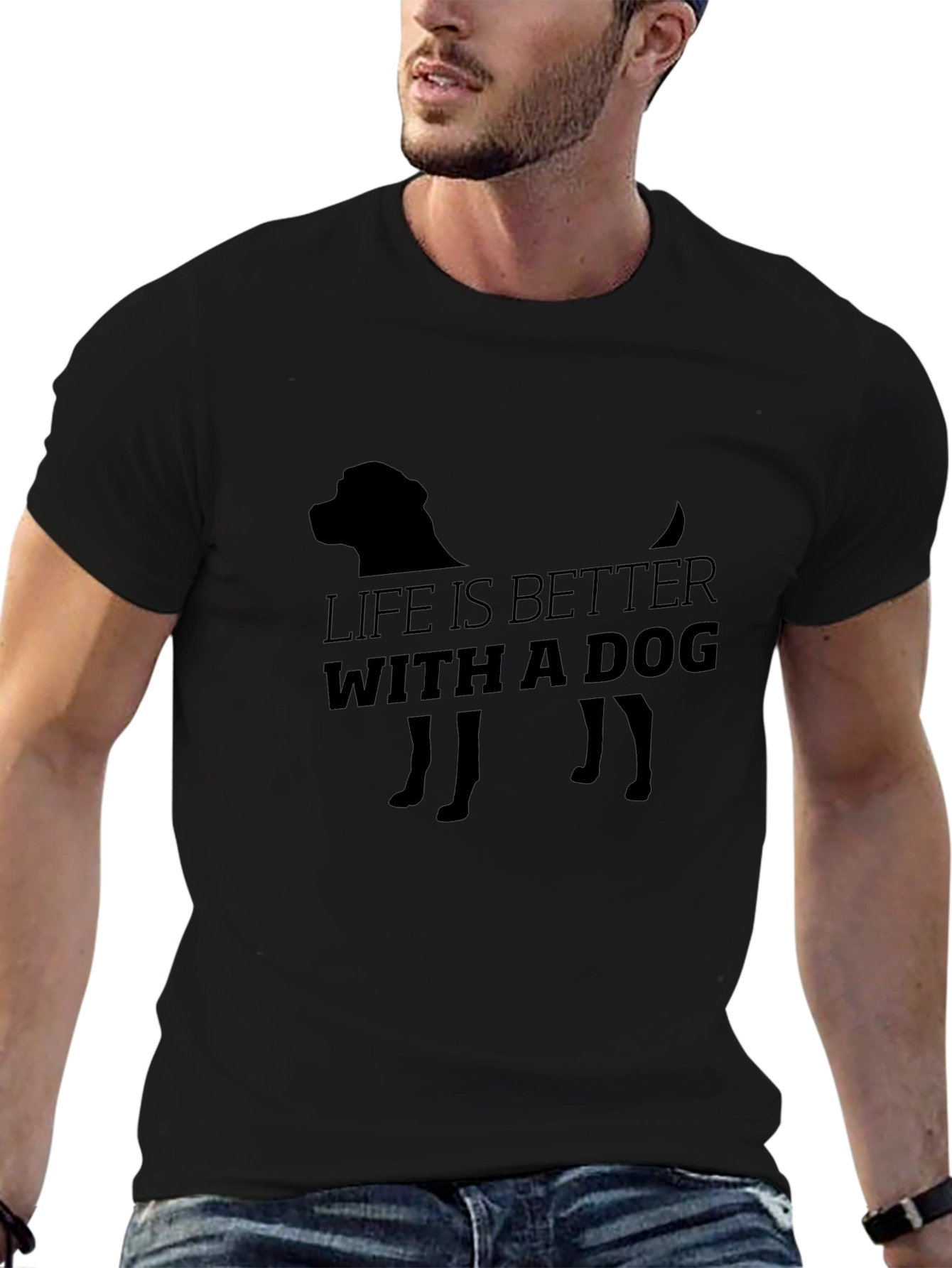 Life is Better with a Dog Black T-Shirt
