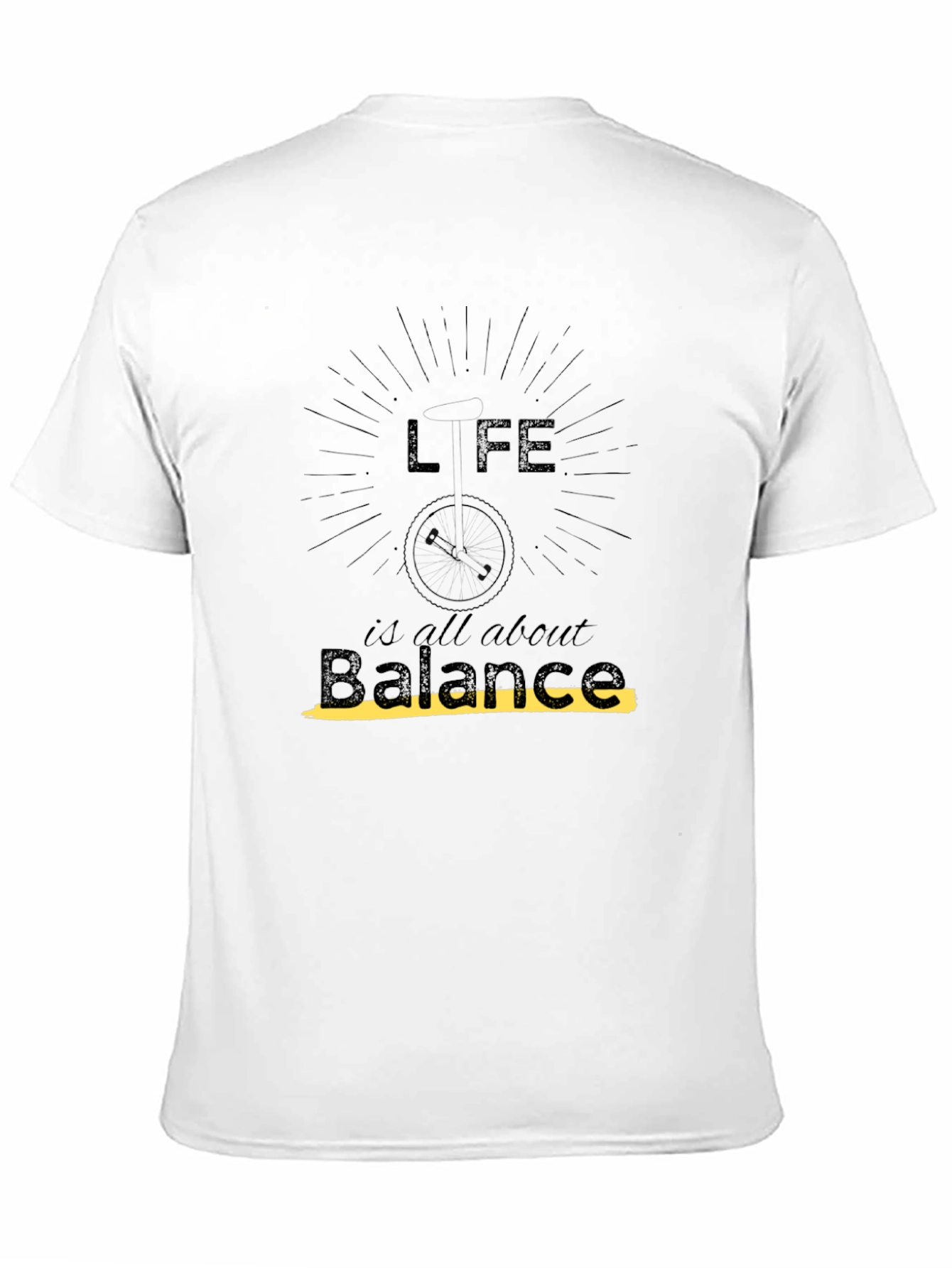 Life is Balance Graphic Black T-Shirt