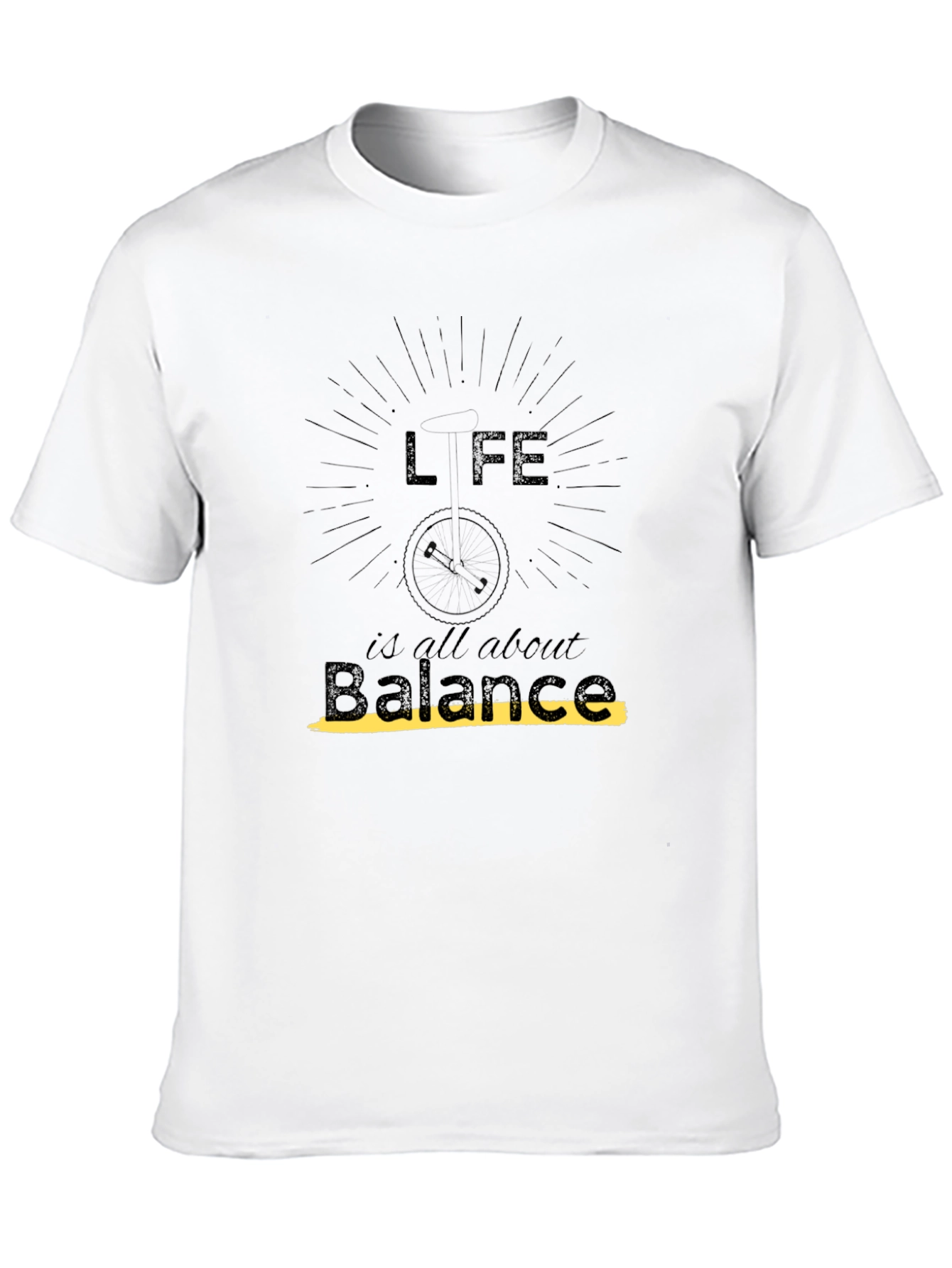 Life is Balance Graphic Black T-Shirt