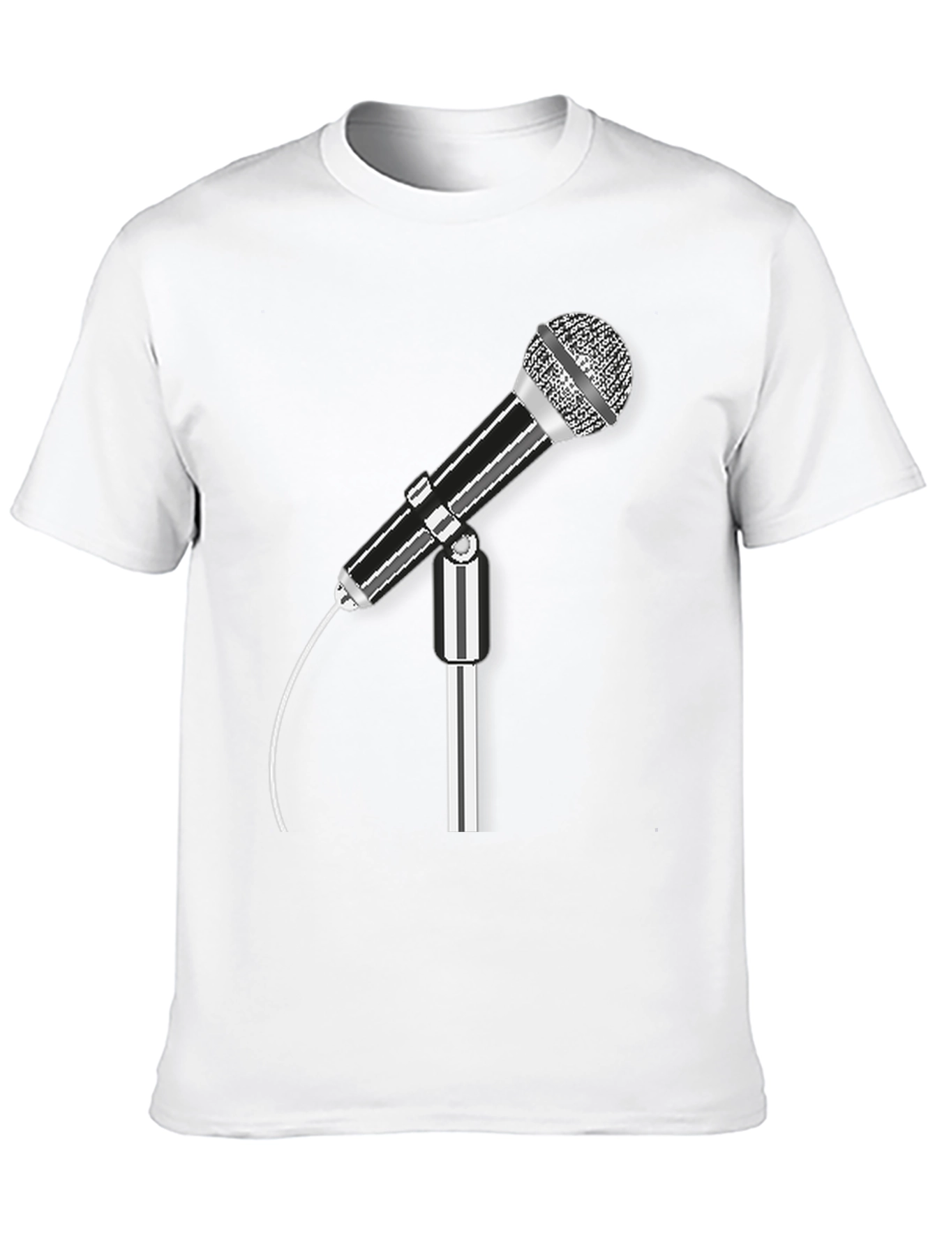 Retro Microphone Graphic Tee - Black Cotton Comfort