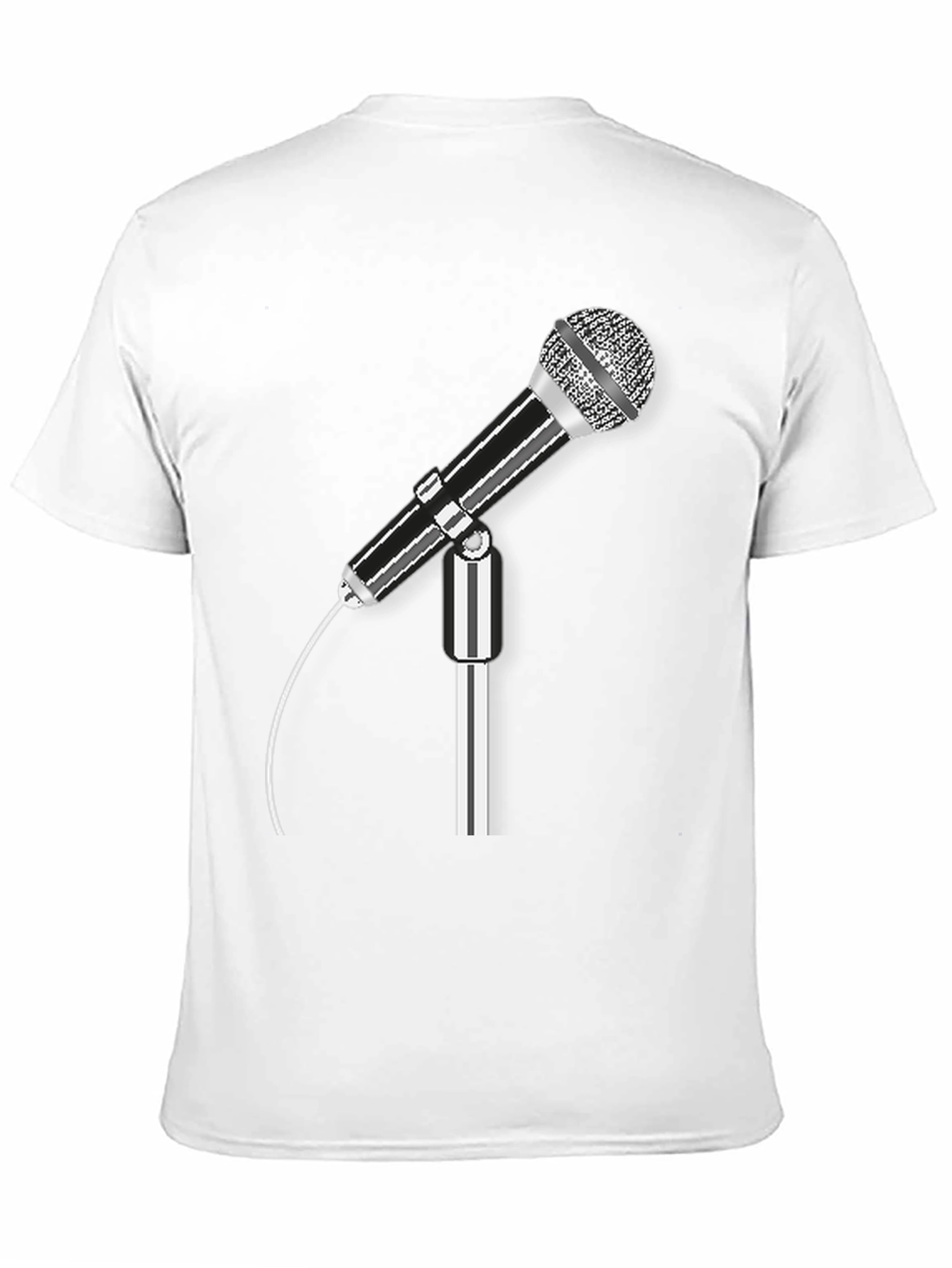 Retro Microphone Graphic Tee - Black Cotton Comfort