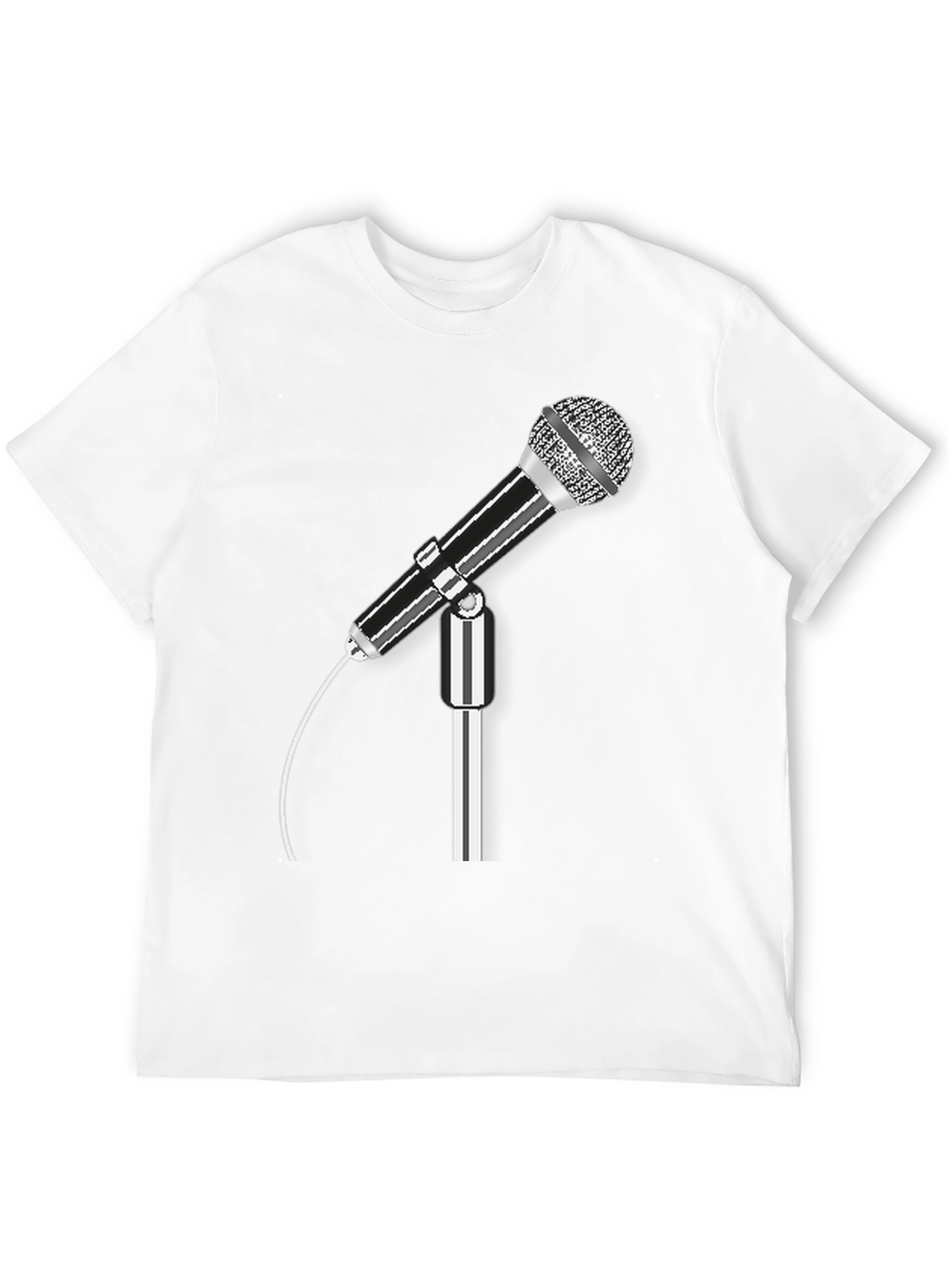 Retro Microphone Graphic Tee - Black Cotton Comfort