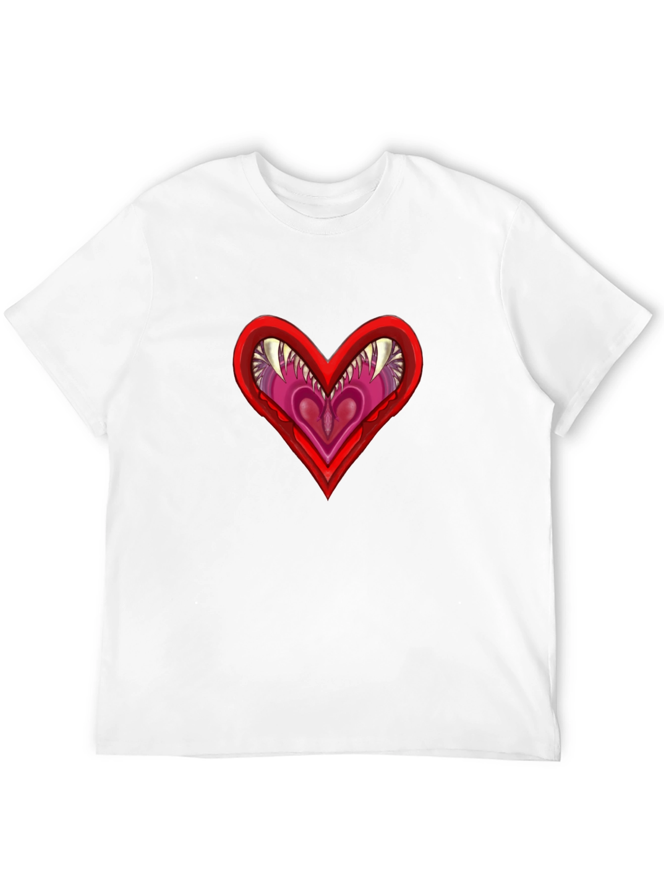 Edgy Heart Graphic Tee - Black Cotton T-Shirt