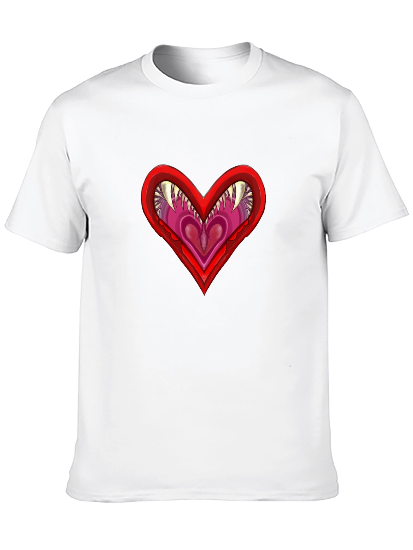 Edgy Heart Graphic Tee - Black Cotton T-Shirt