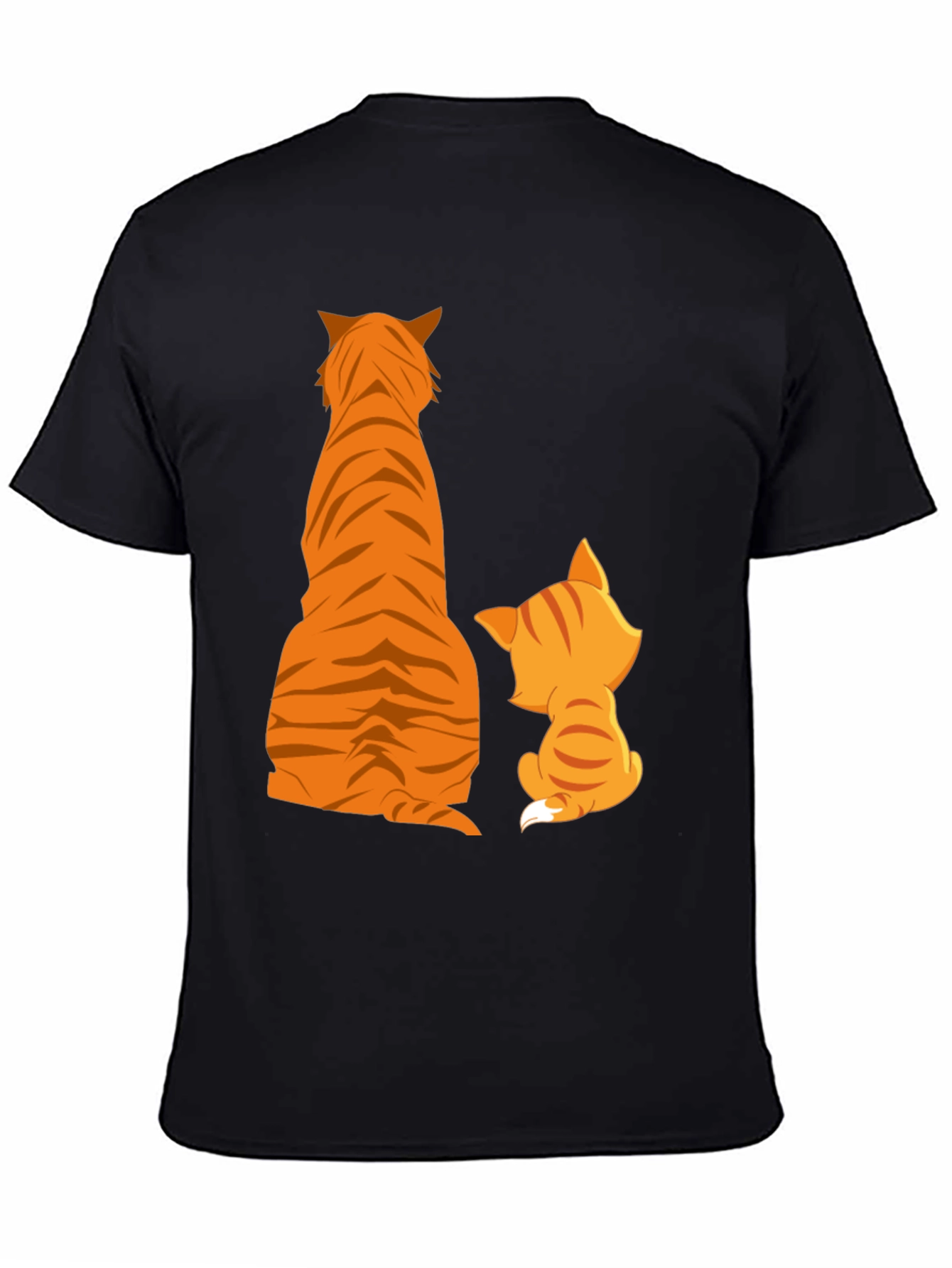 Tiger and Kitten Graphic Tee - Black Cotton