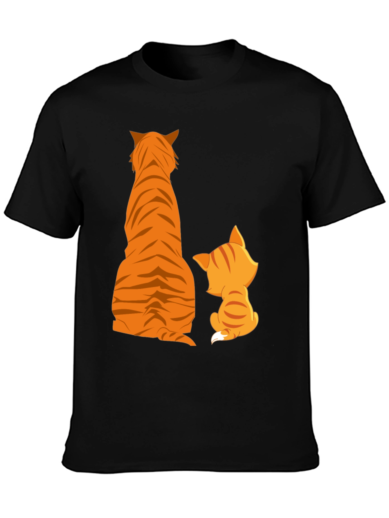 Tiger and Kitten Graphic Tee - Black Cotton