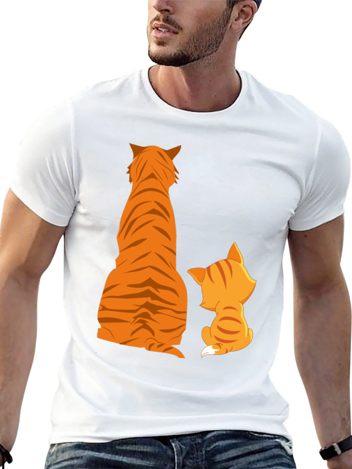 Tiger and Kitten Graphic Tee - Black Cotton