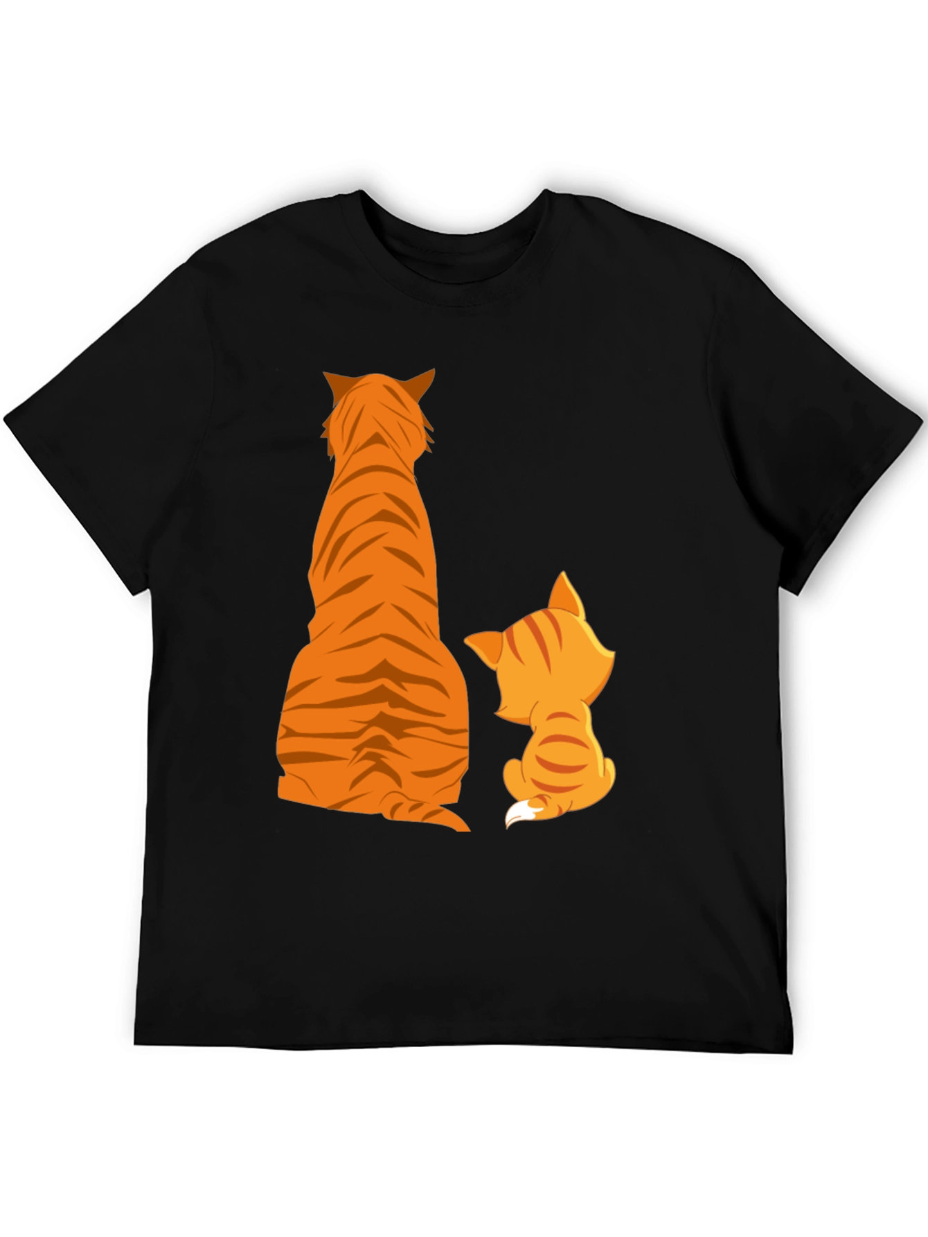 Tiger and Kitten Graphic Tee - Black Cotton