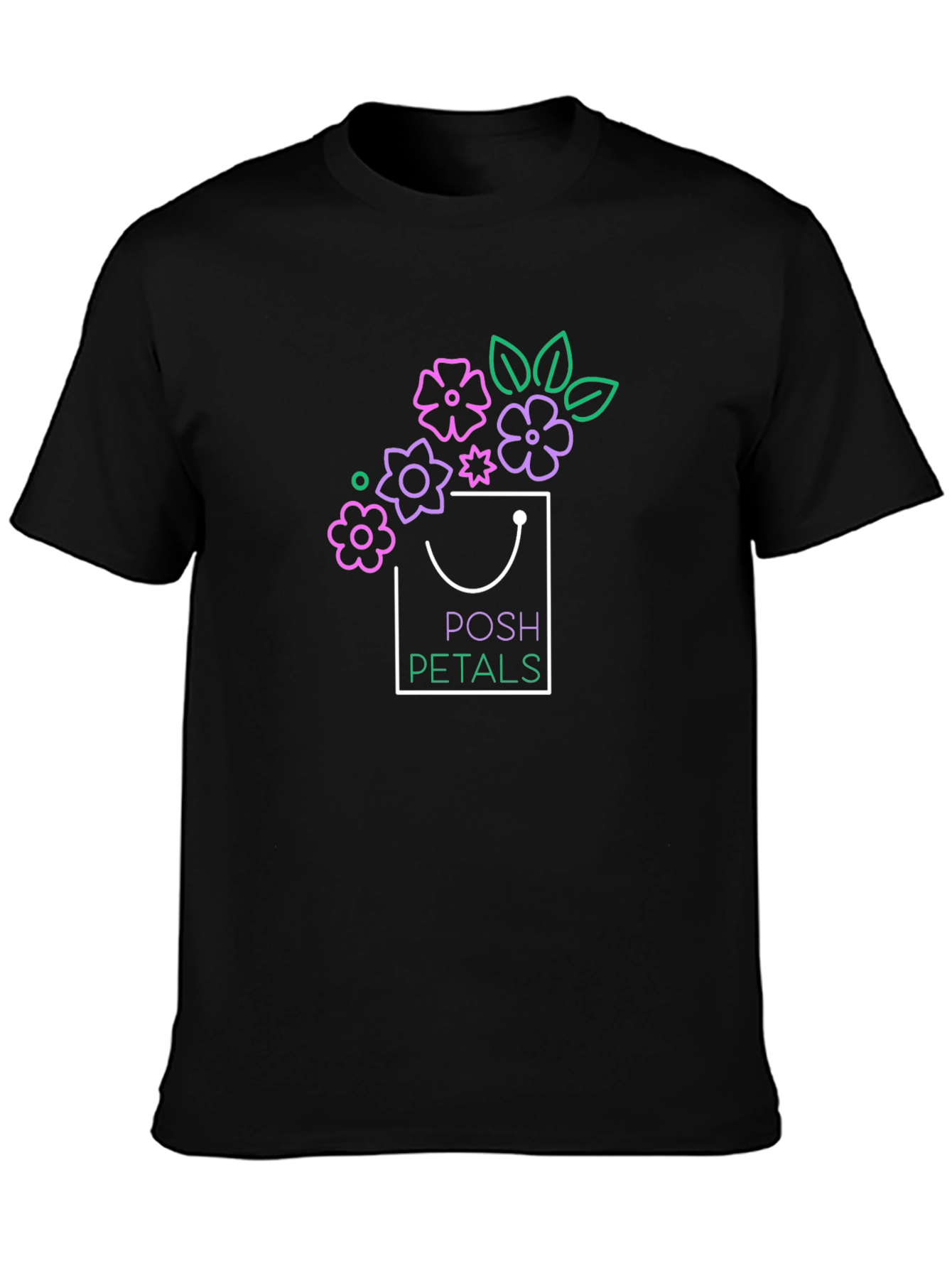 Posh Petals Graphic T-Shirt - Black