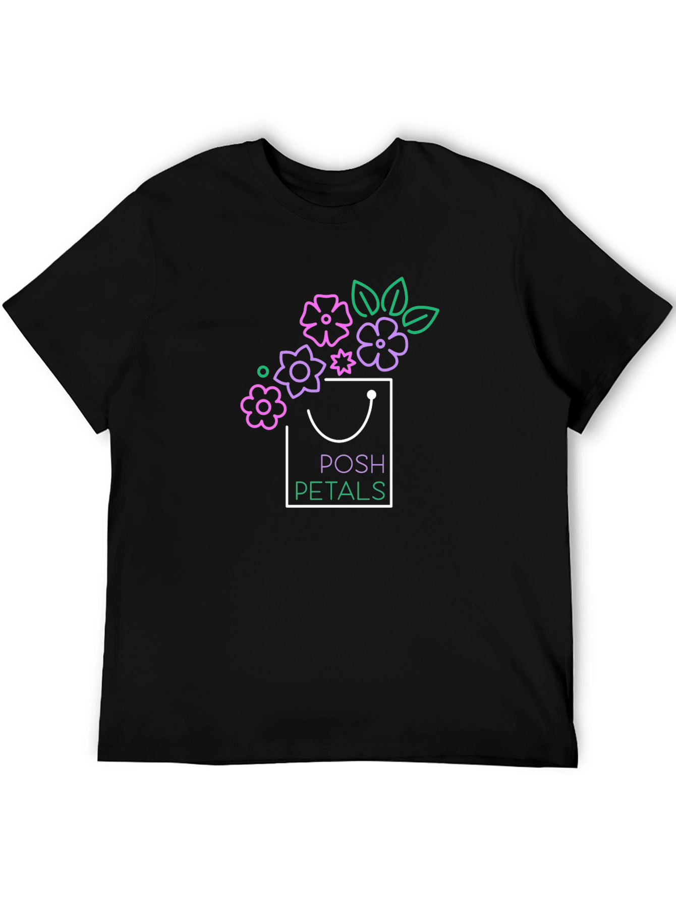 Posh Petals Graphic T-Shirt - Black