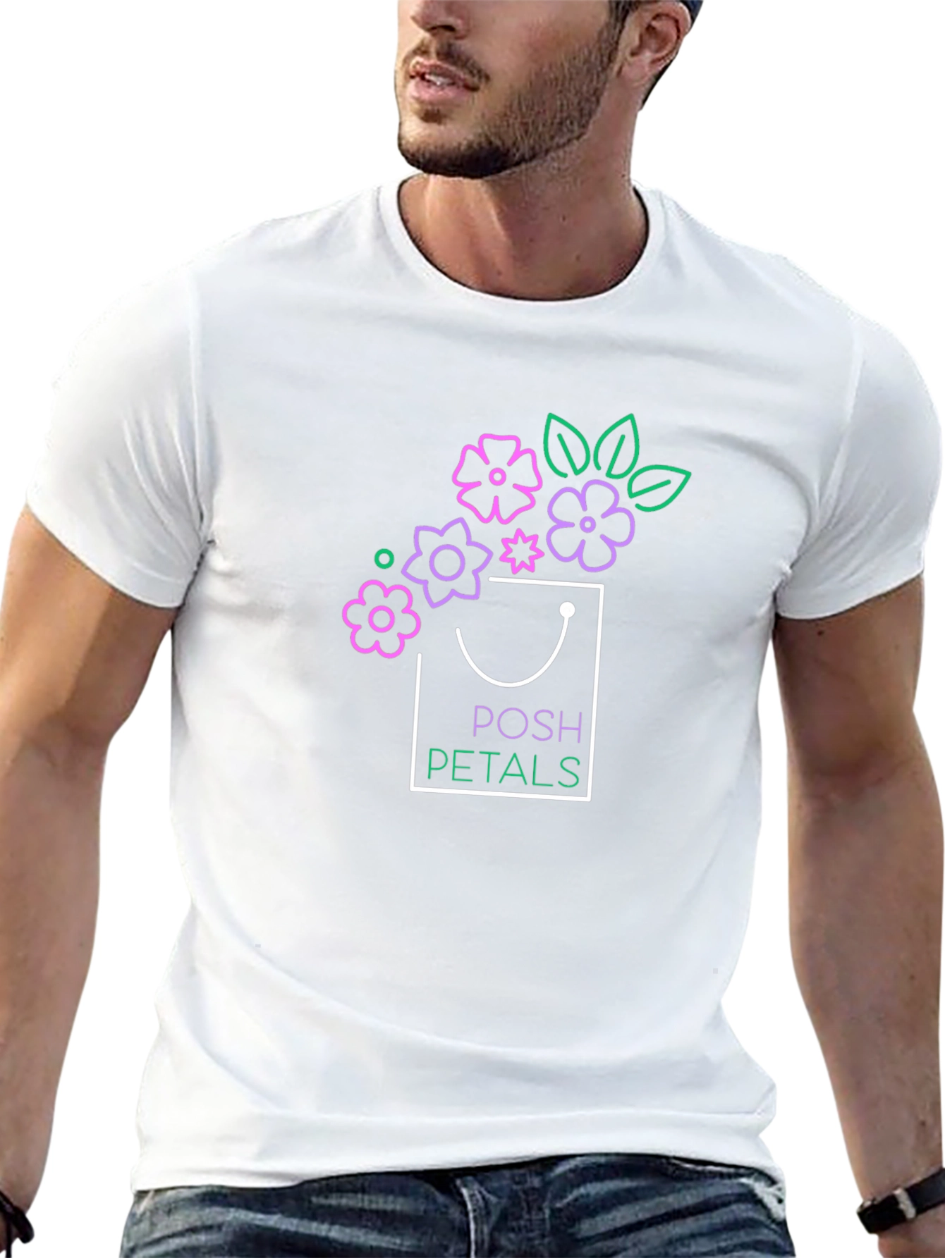 Posh Petals Graphic T-Shirt - Black