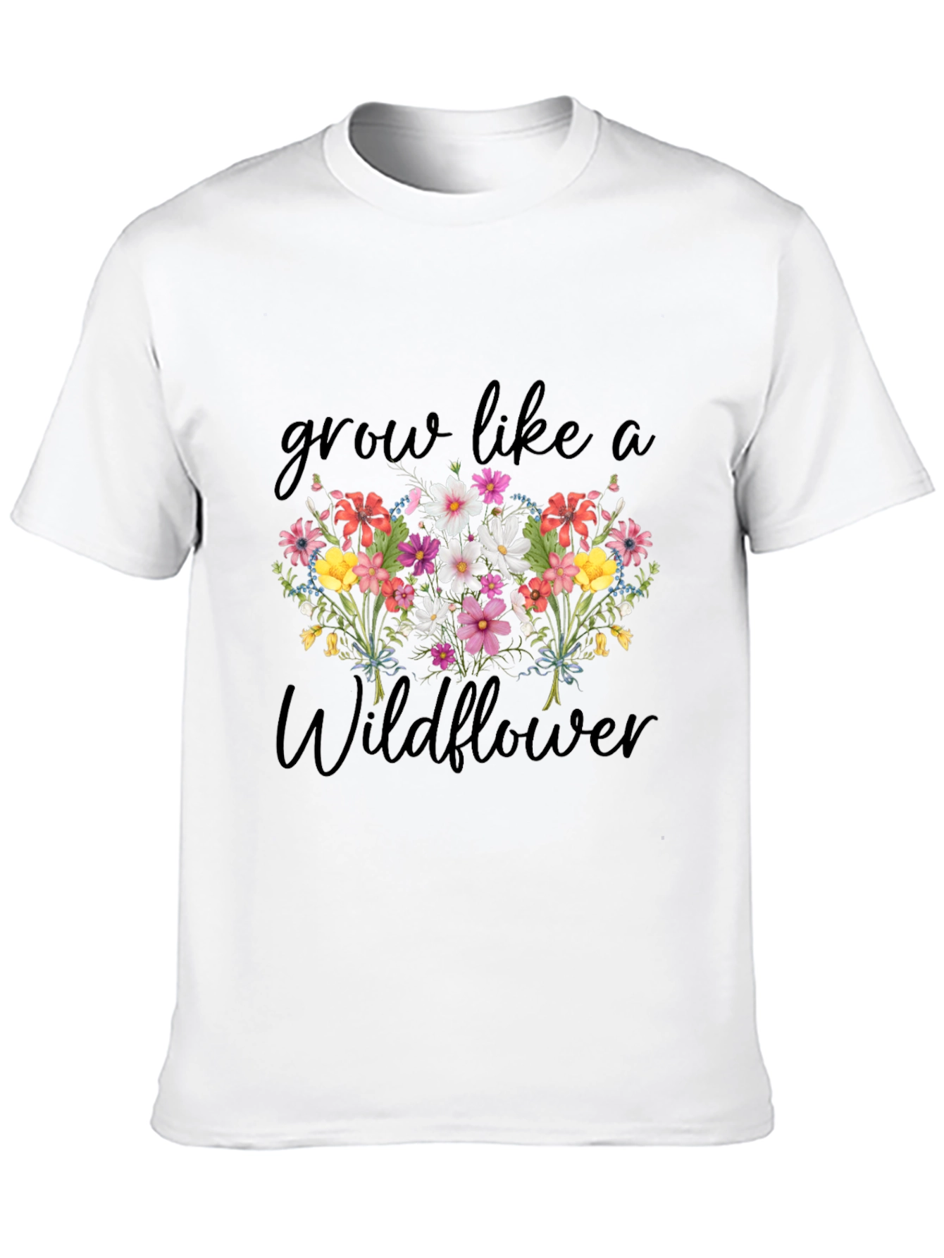 Grow Like a Wildflower Black Graphic T-Shirt