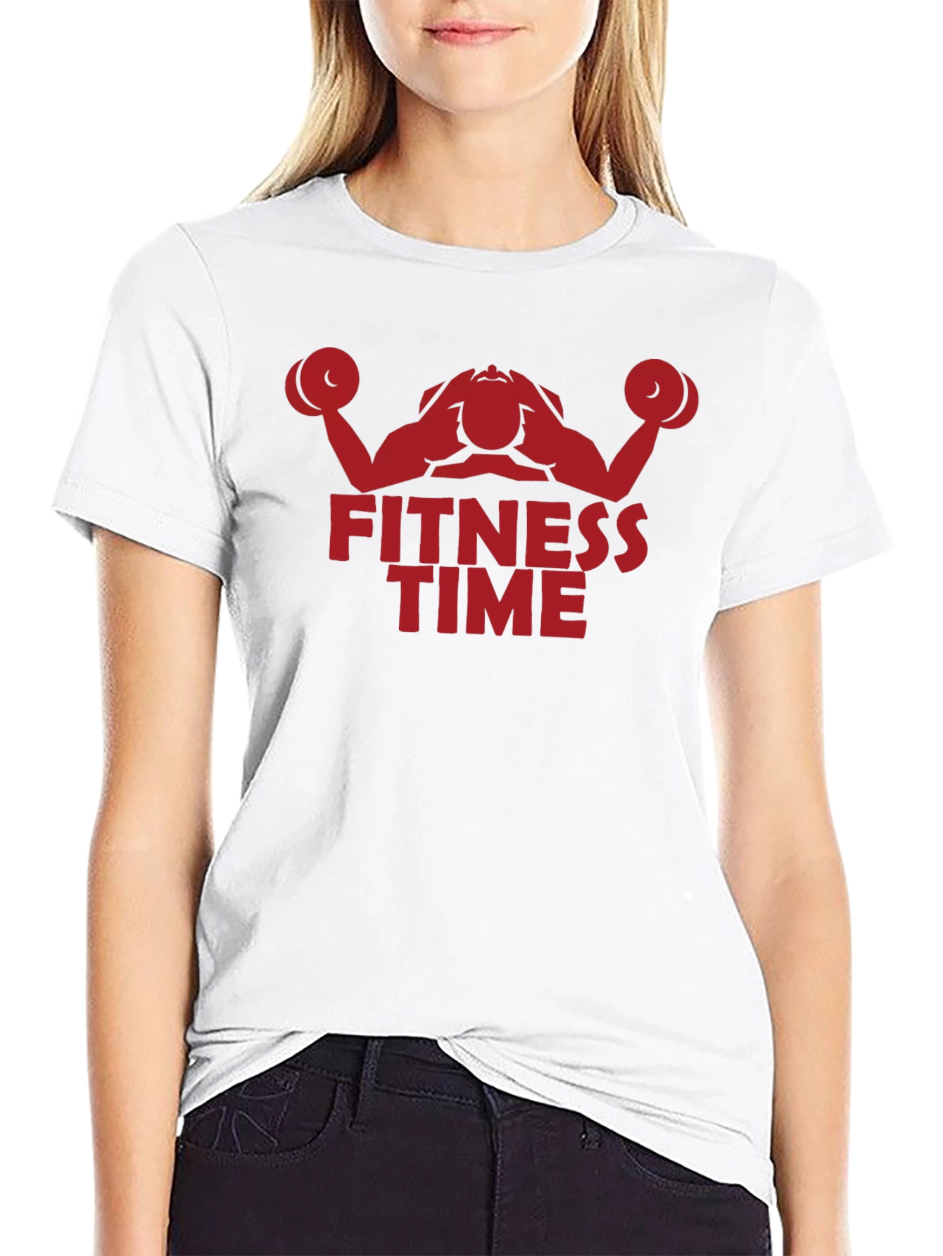 Fitness Time Graphic Tee - Black Cotton