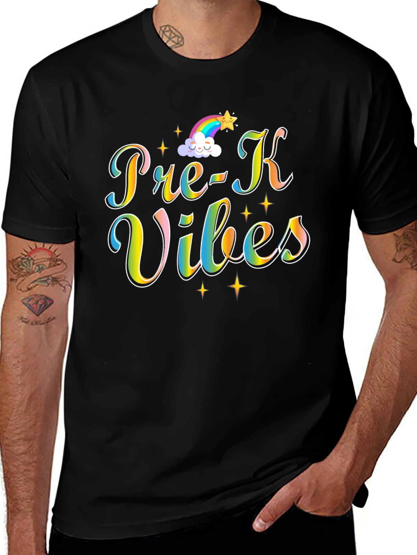 Pre-K Vibes Rainbow Graphic T-Shirt