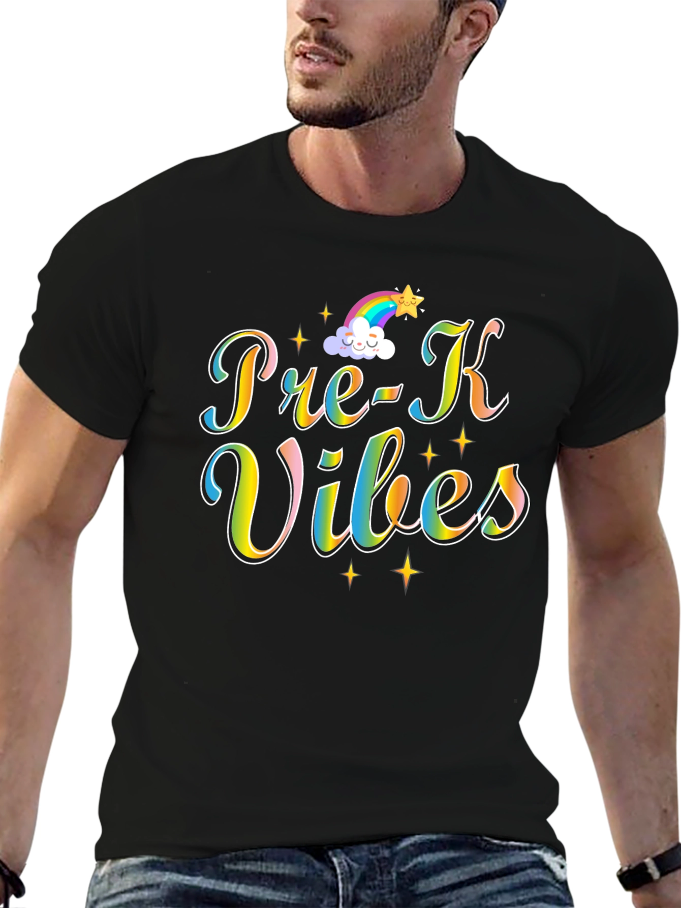 Pre-K Vibes Rainbow Graphic T-Shirt