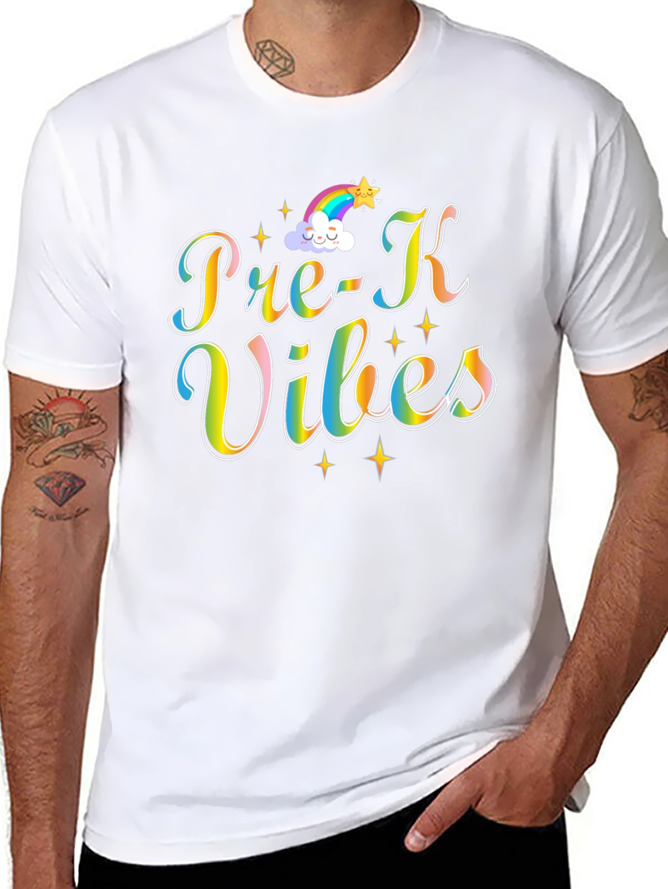 Pre-K Vibes Rainbow Graphic T-Shirt