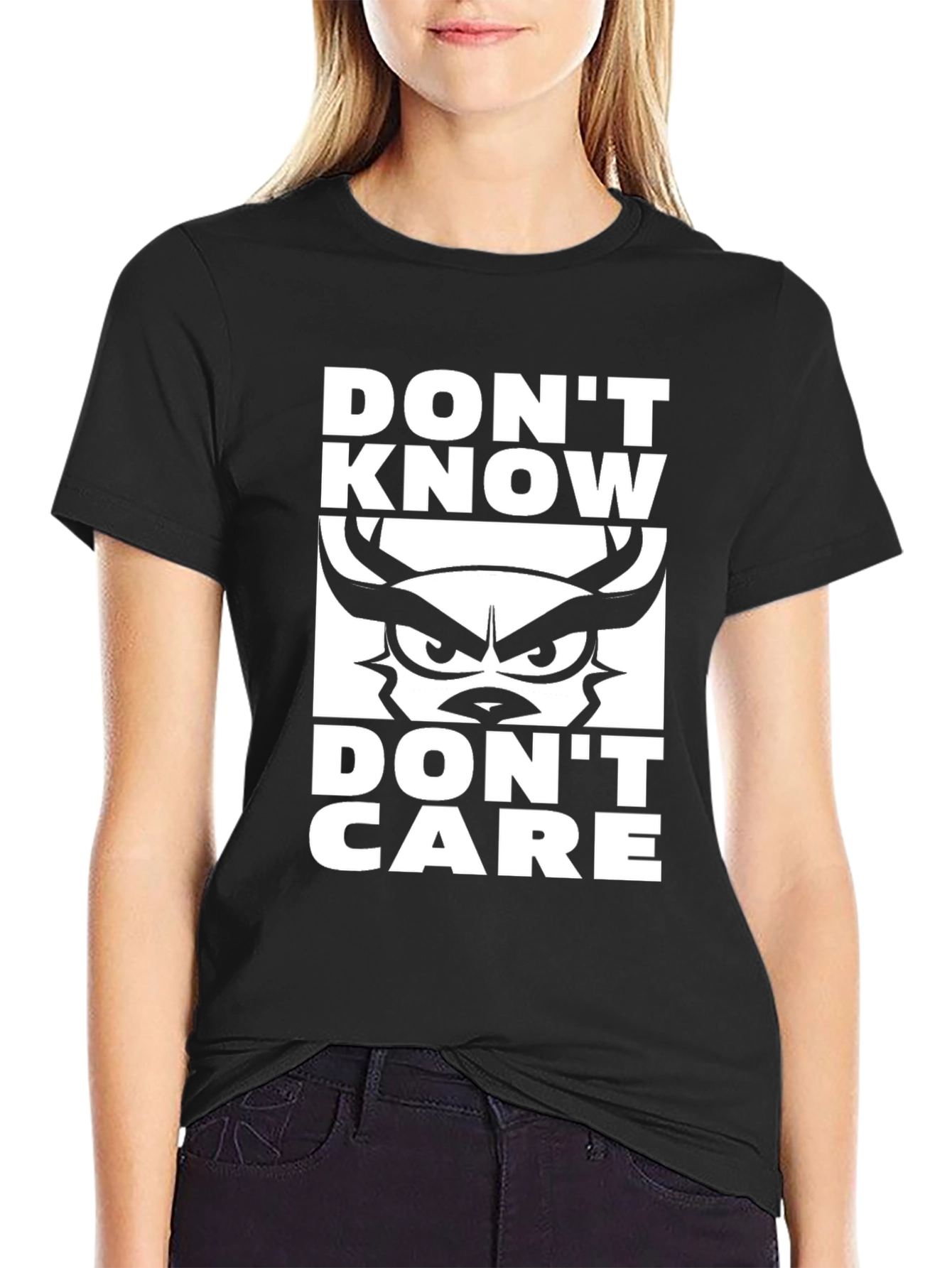 Dont Know Dont Care Graphic Tee - Black