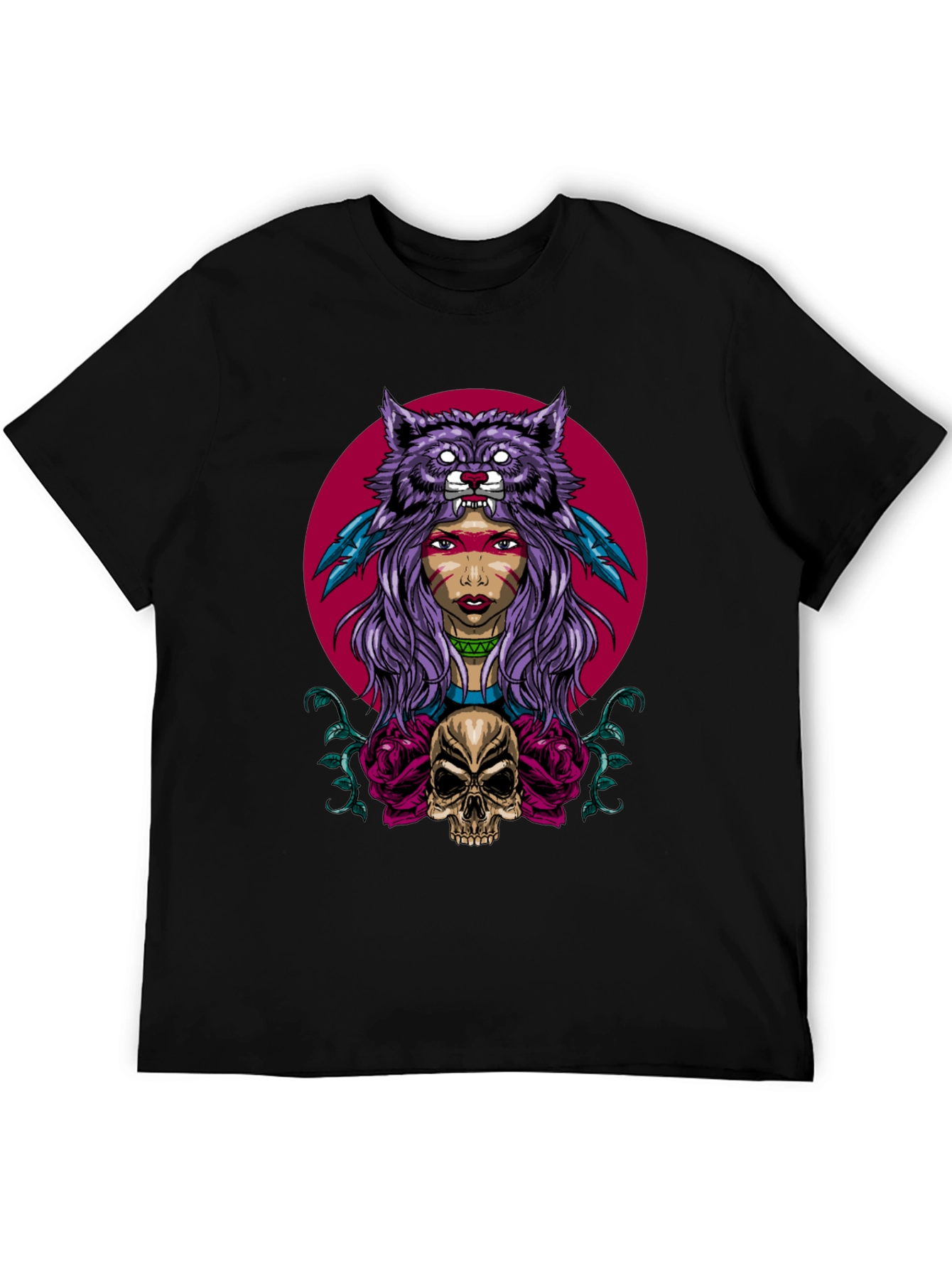 Wolf Headdress Skull Graphic Tee