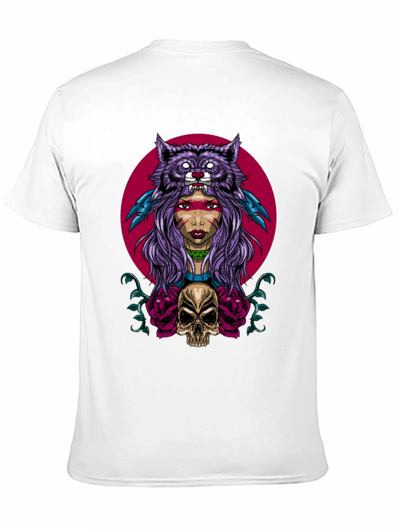 Wolf Headdress Skull Graphic Tee