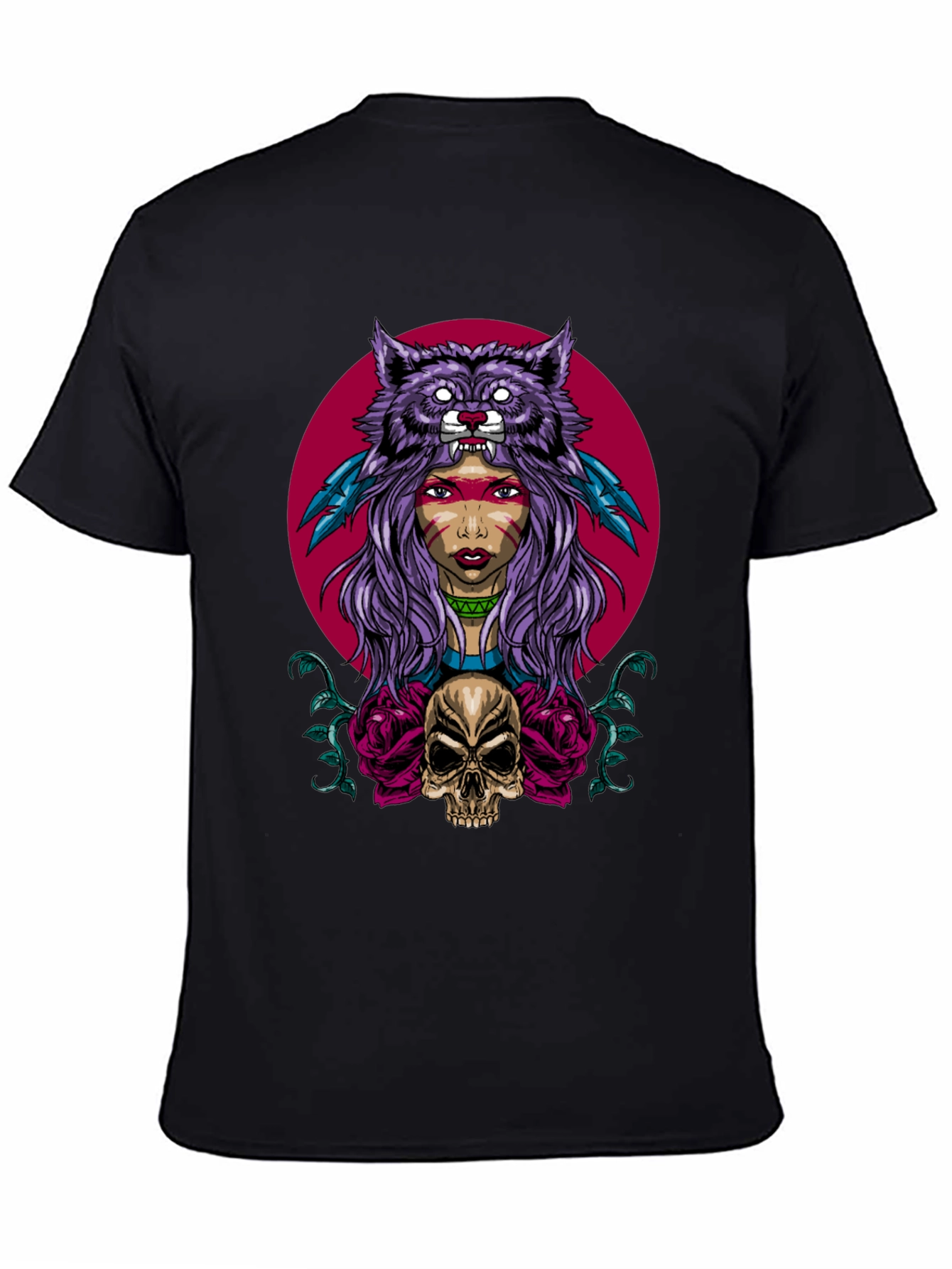 Wolf Headdress Skull Graphic Tee