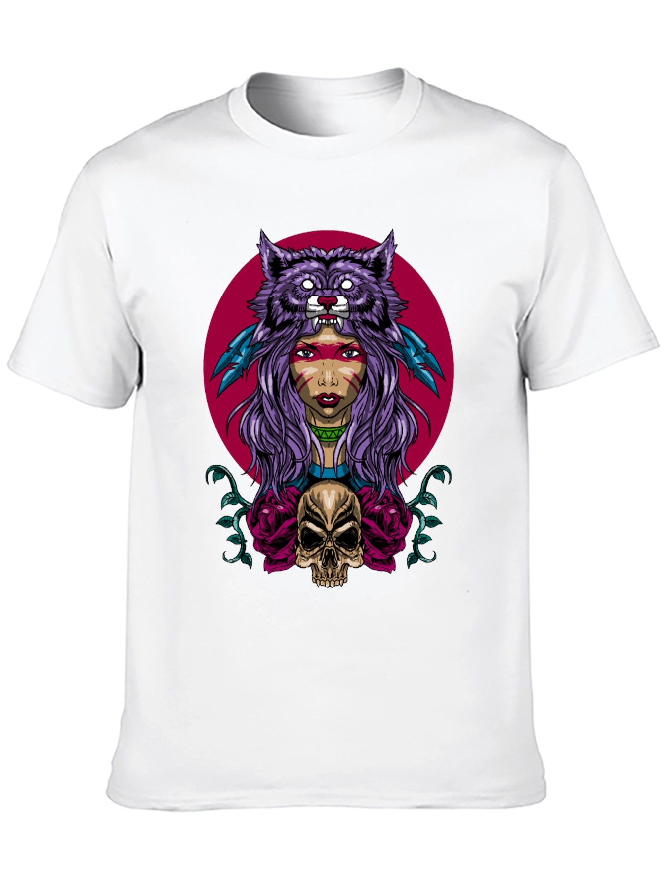 Wolf Headdress Skull Graphic Tee