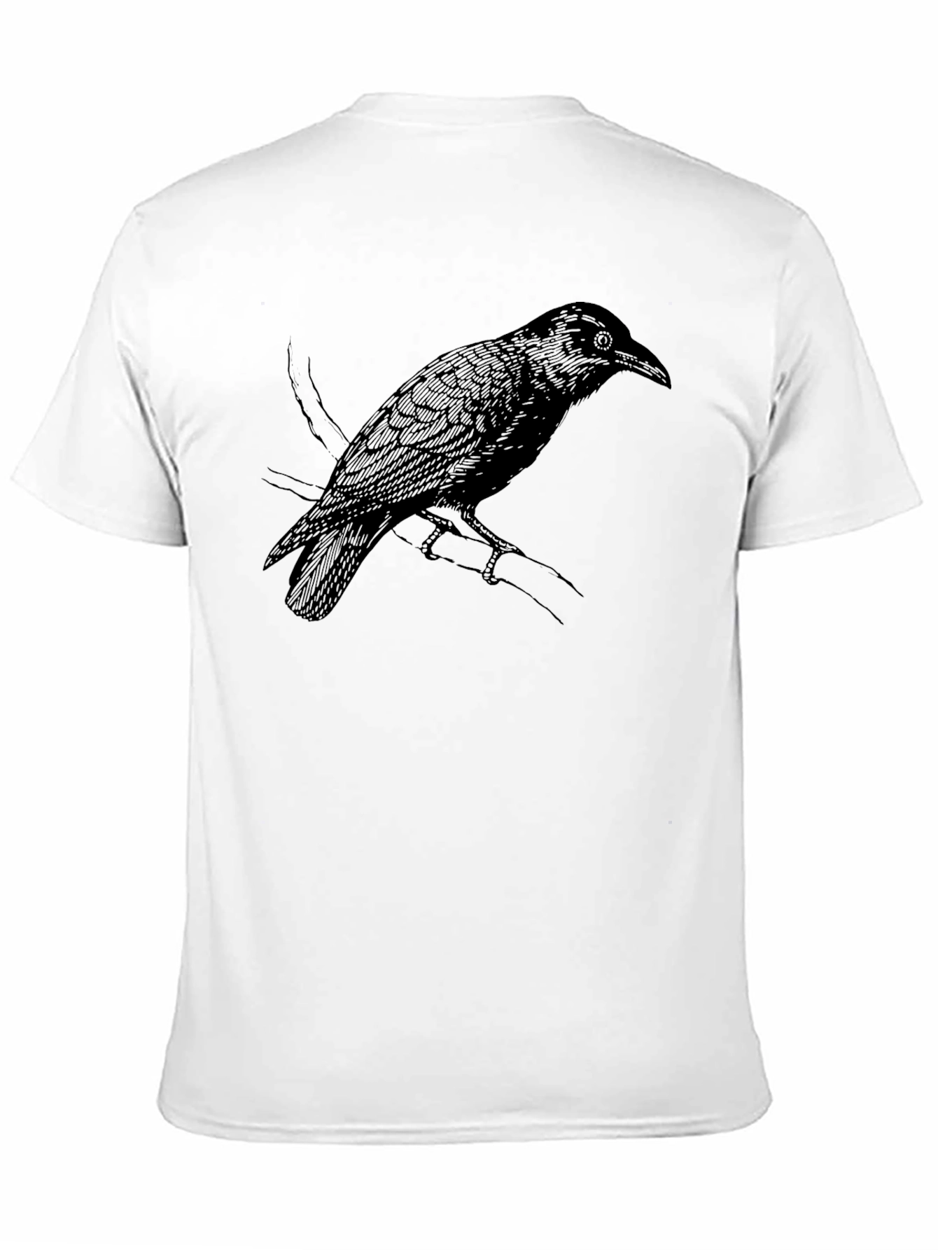 Raven Graphic Tee - Stylish Black Crow Bird T-Shirt