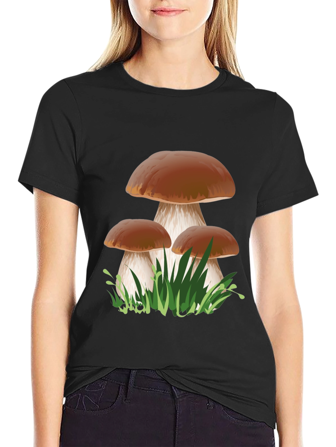 Mushroom Graphic Print Tee - Nature Lovers T-Shirt